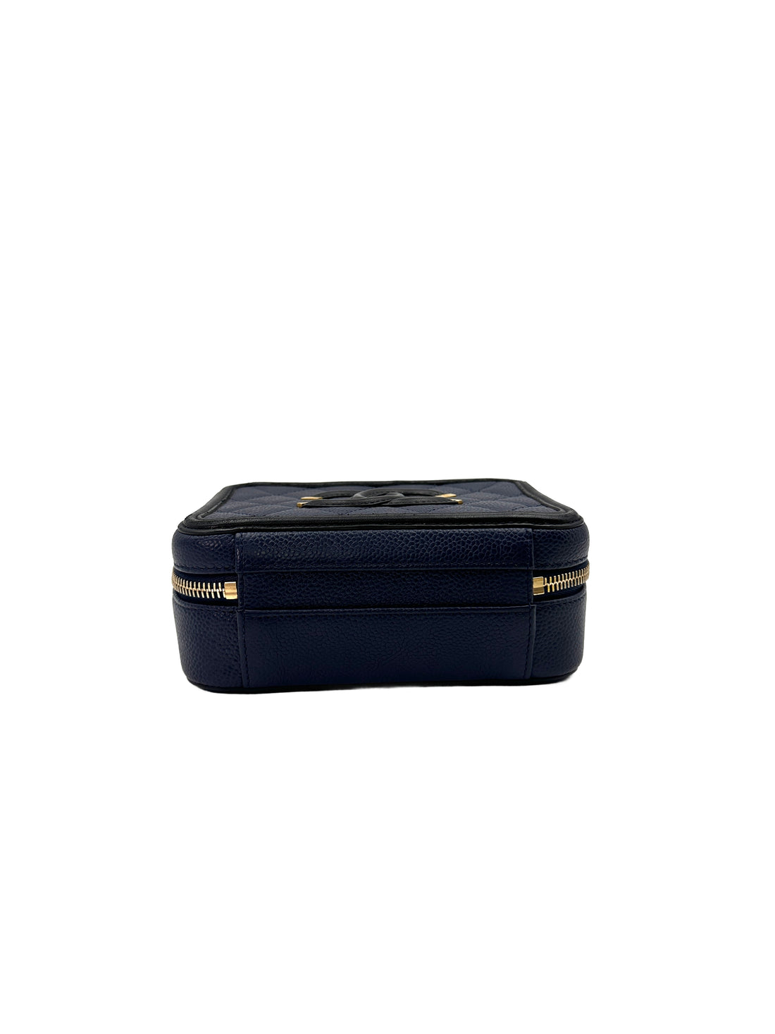 Chanel CC Filigree Navy Quilted Leather Top Handle Vanity Case(23***31) CC1430