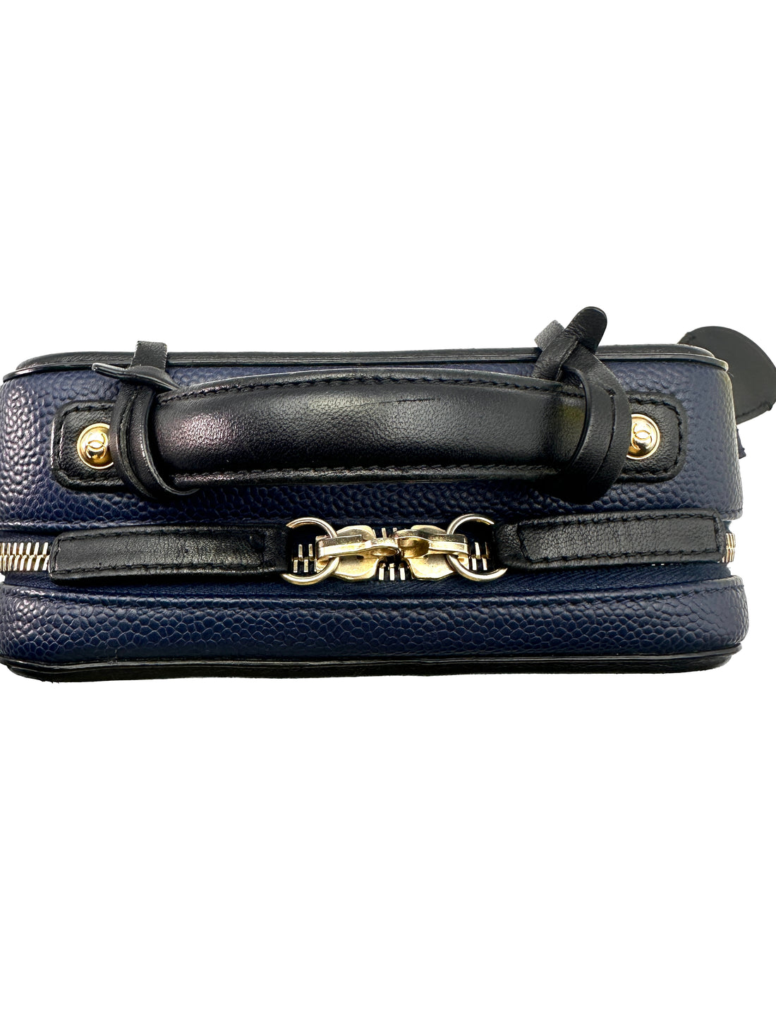 Chanel CC Filigree Navy Quilted Leather Top Handle Vanity Case(23***31) CC1430