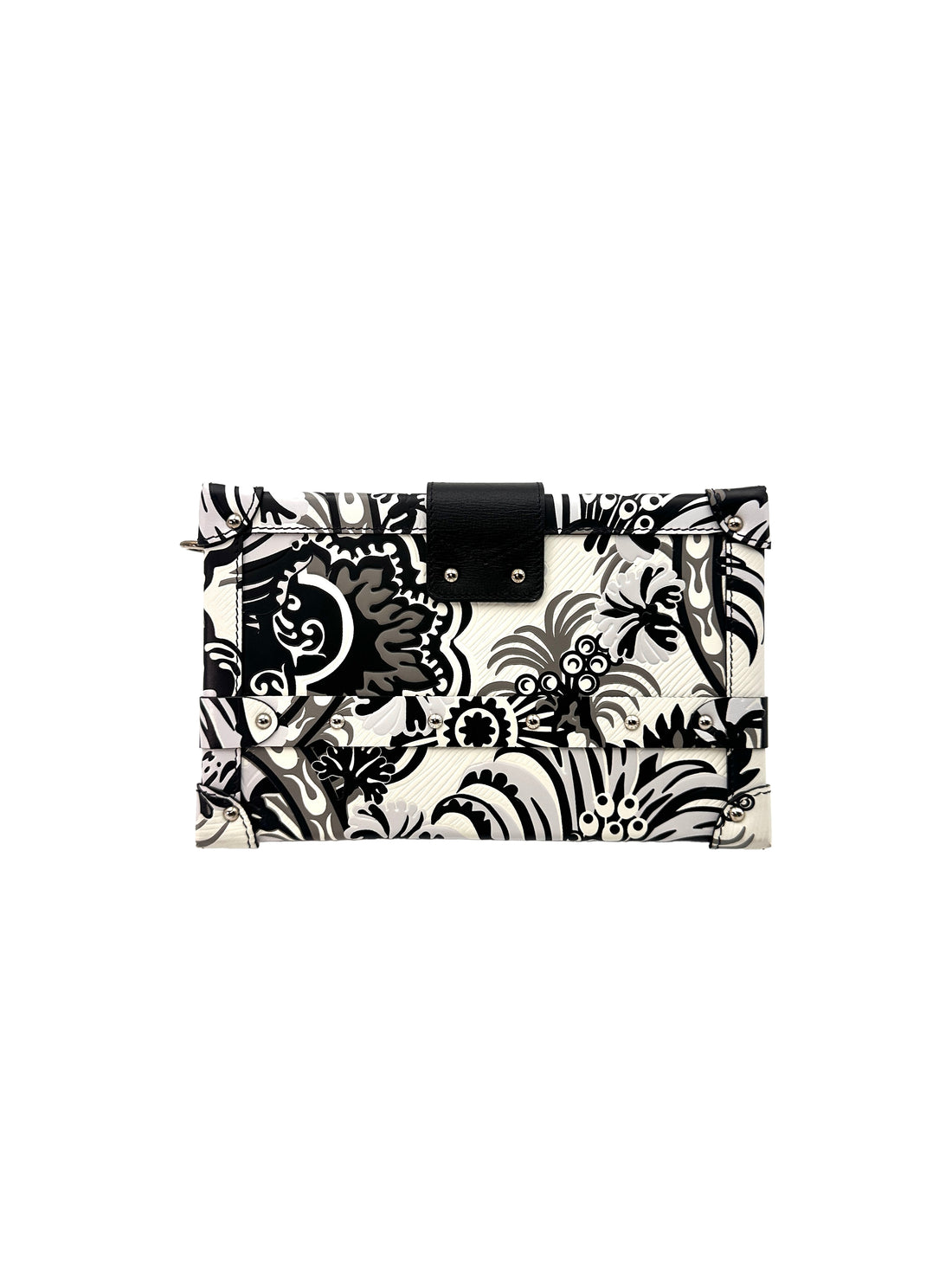 Louis Vuitton Petite Malle Black/White Floral Printed Embossed Shoulder Bag LV1959