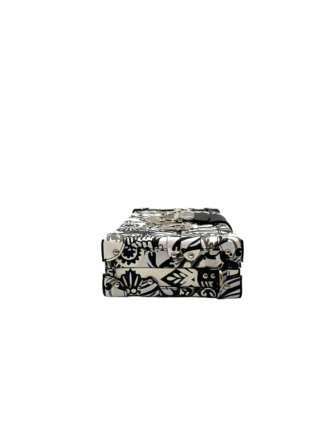 Louis Vuitton Petite Malle Black/White Floral Printed Embossed Shoulder Bag LV1959