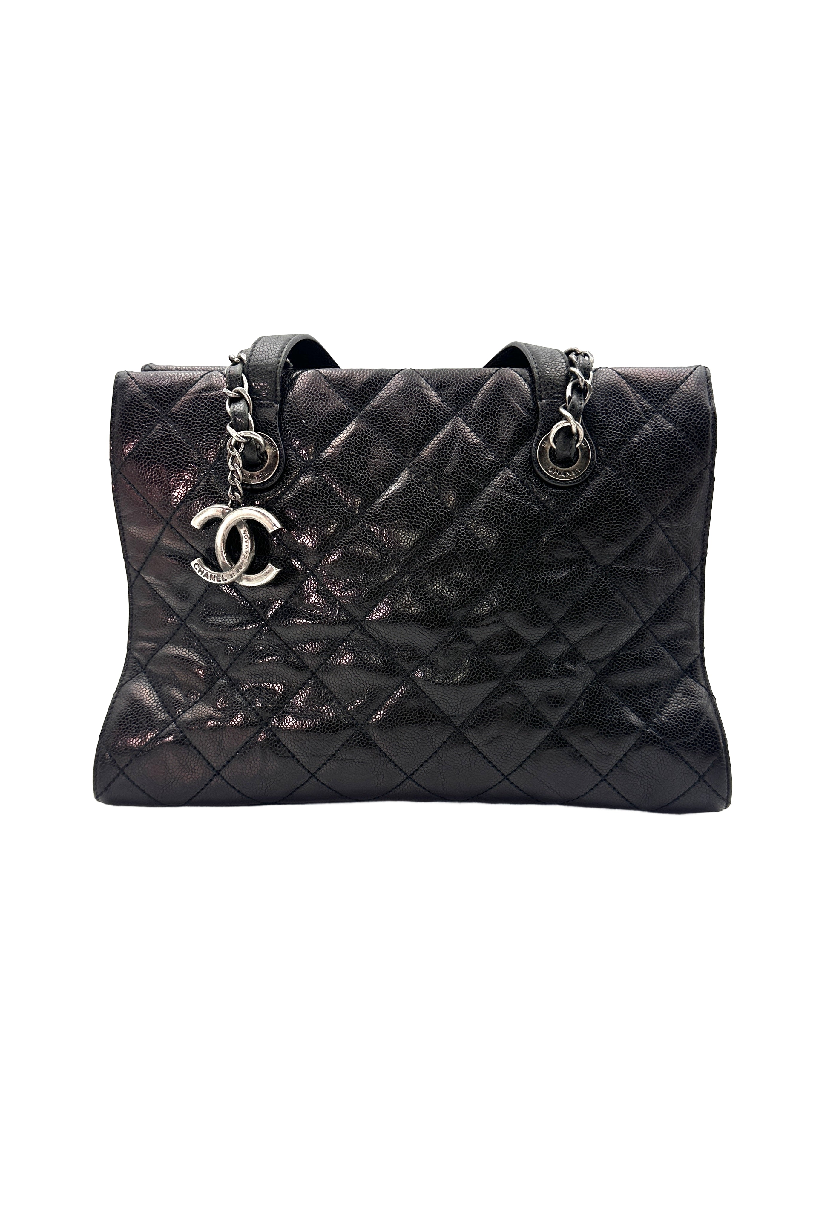 Chanel Black Quilted Calfskin Handle Bag With Silver Hardware(18***71) CC1431