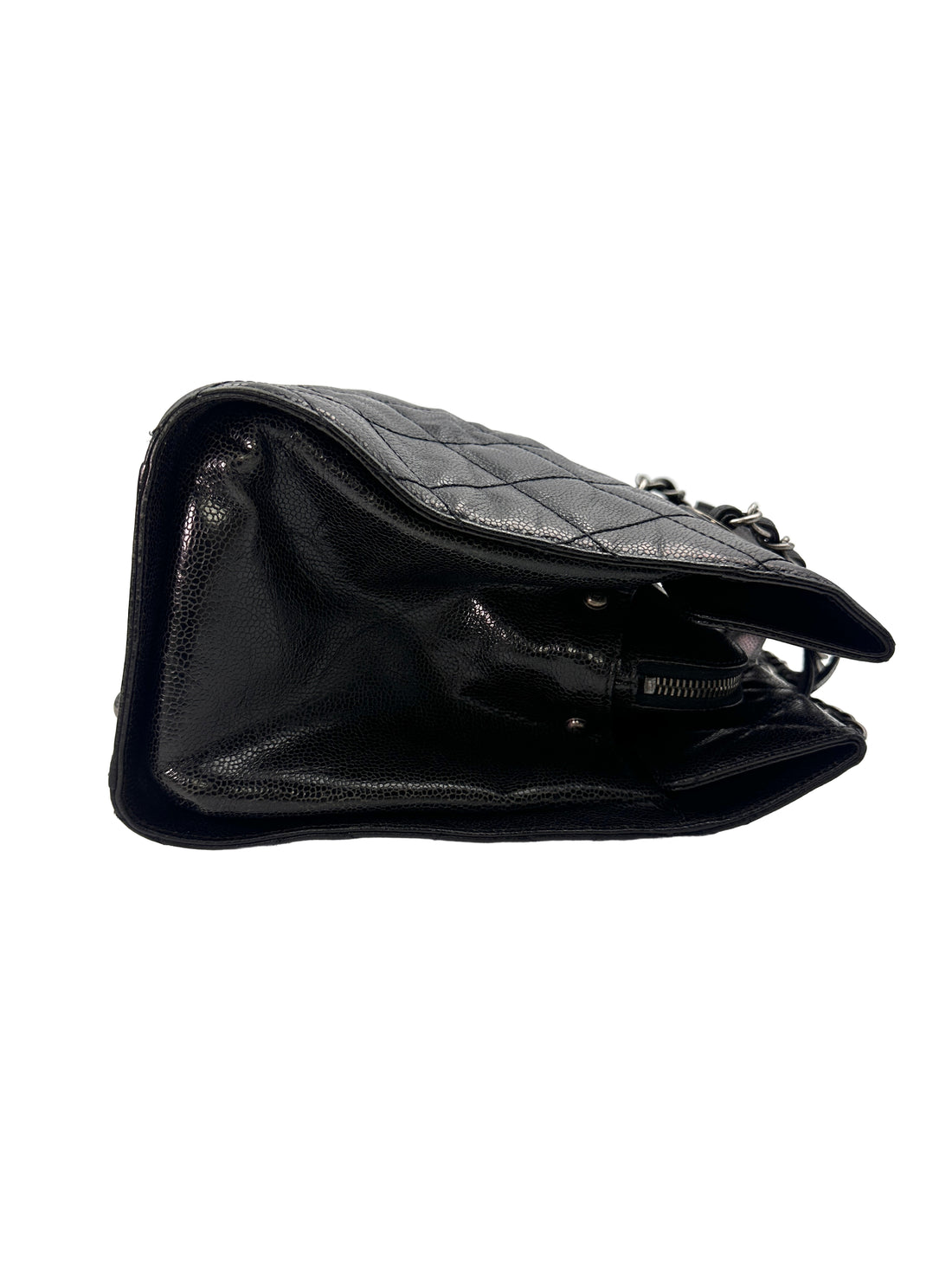 Chanel Black Quilted Calfskin Handle Bag With Silver Hardware(18***71) CC1431