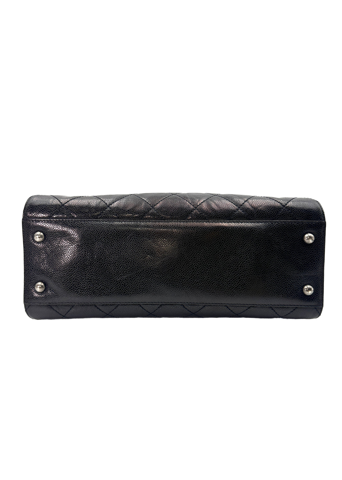 Chanel Black Quilted Calfskin Handle Bag With Silver Hardware(18***71) CC1431