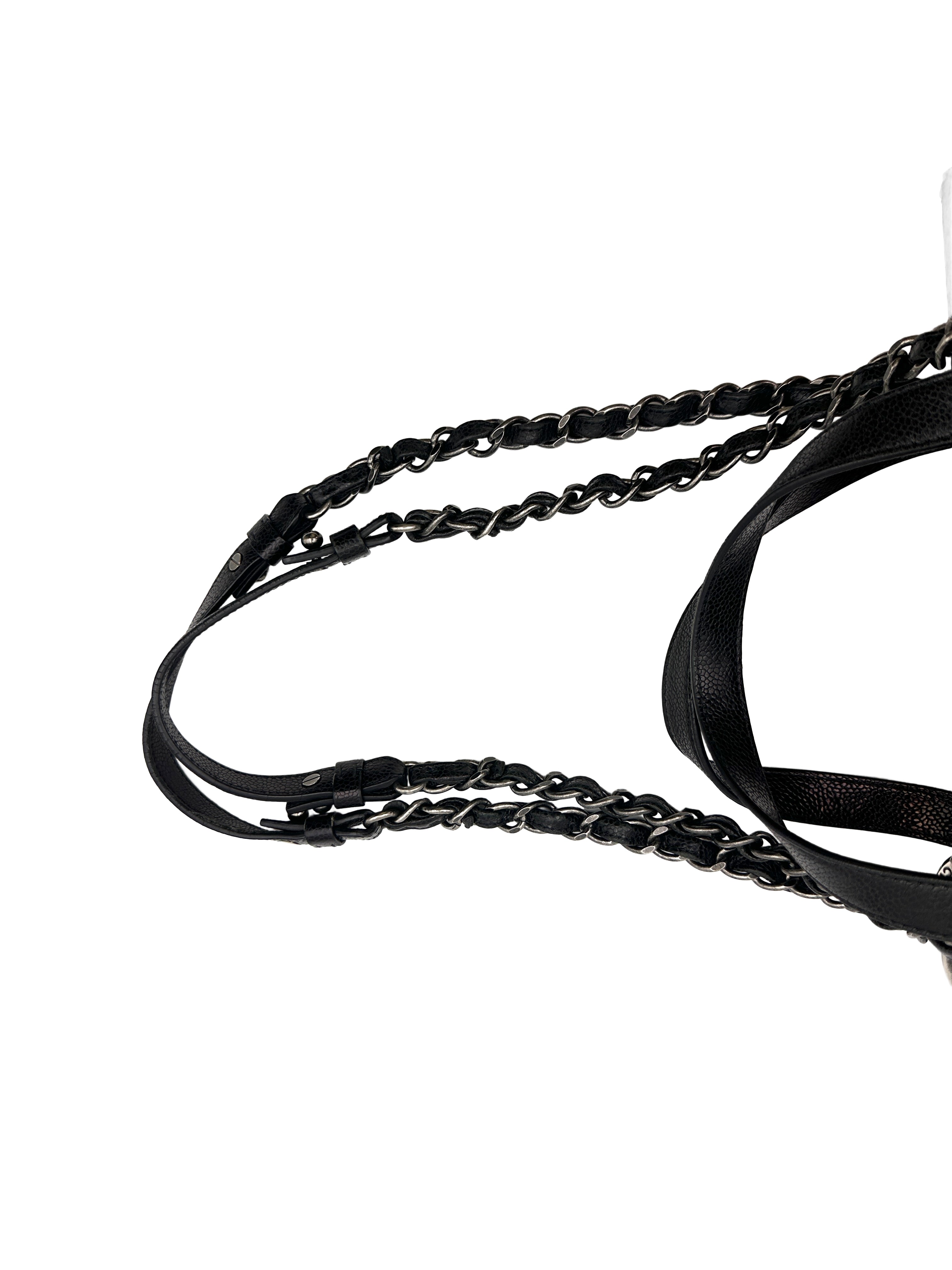 Chanel Black Quilted Calfskin Handle Bag With Silver Hardware(18***71) CC1431
