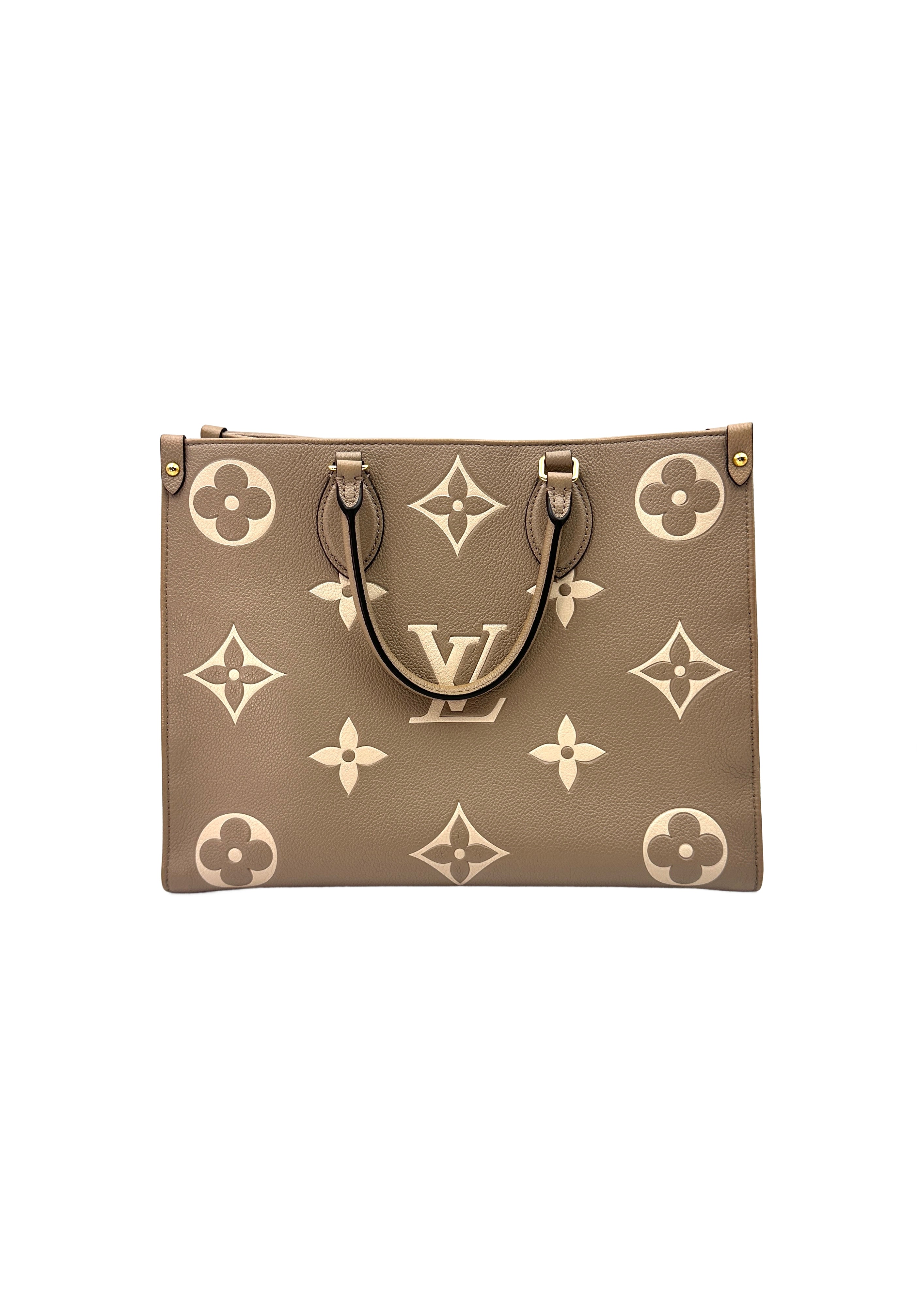 Louis Vuitton OnTheGo MM Gray Bicolor Monogram Empreinte Leather Tote Bag LV1970