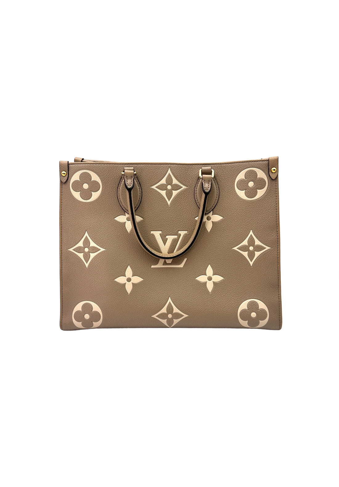 Louis Vuitton OnTheGo MM Gray Bicolor Monogram Empreinte Leather Tote Bag LV1970