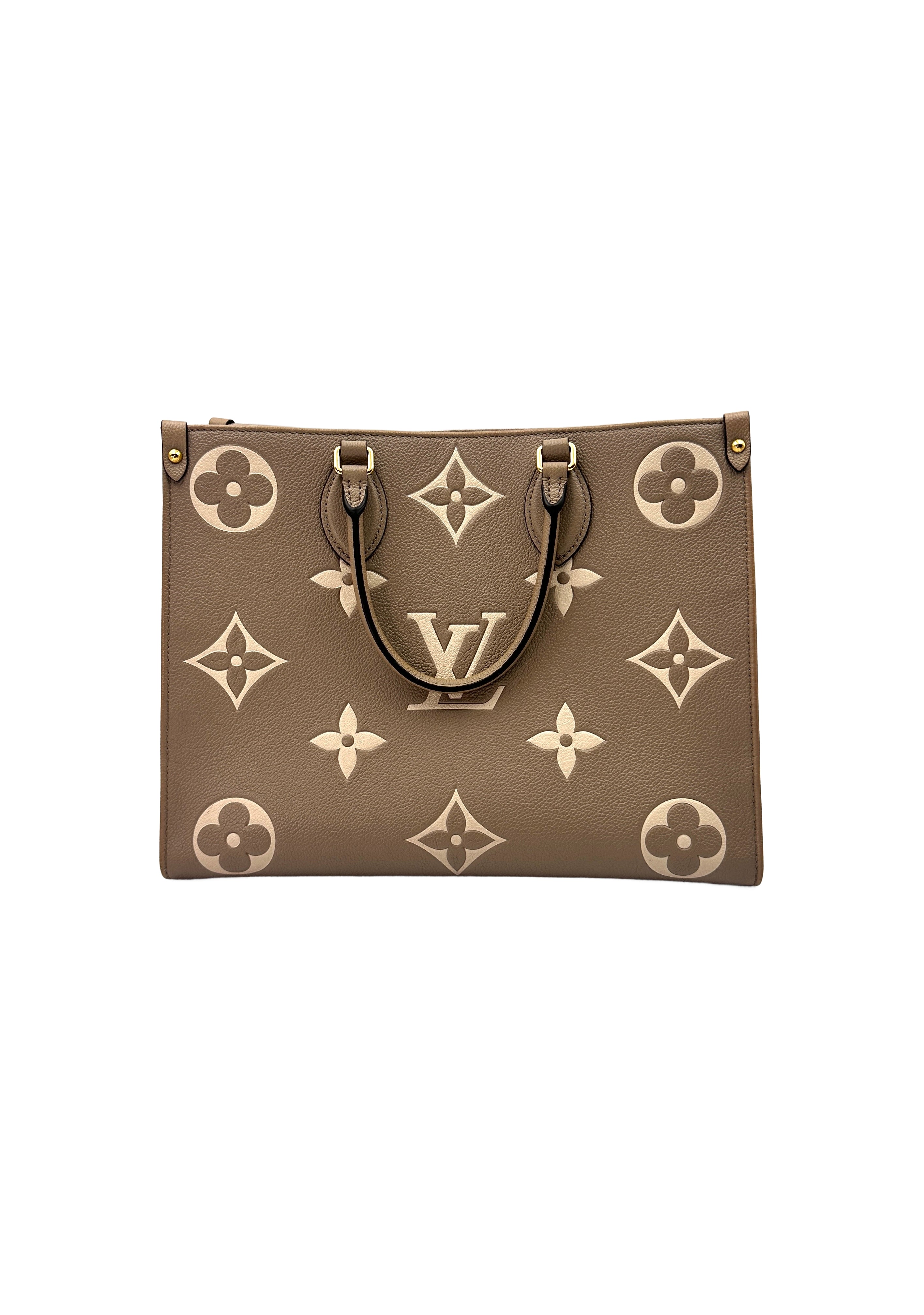 Louis Vuitton OnTheGo MM Gray Bicolor Monogram Empreinte Leather Tote Bag LV1970