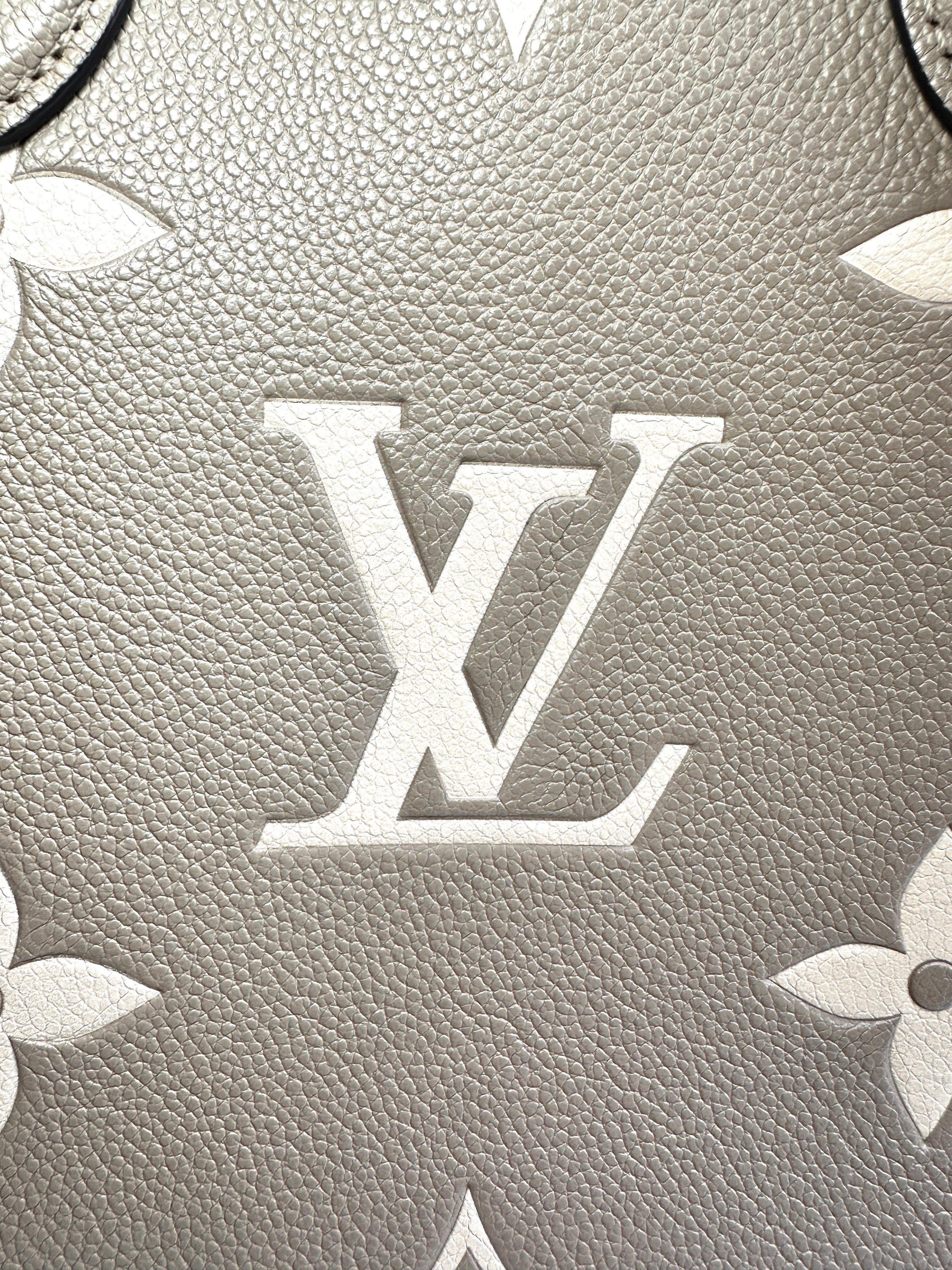 Louis Vuitton OnTheGo MM Gray Bicolor Monogram Empreinte Leather Tote Bag LV1970