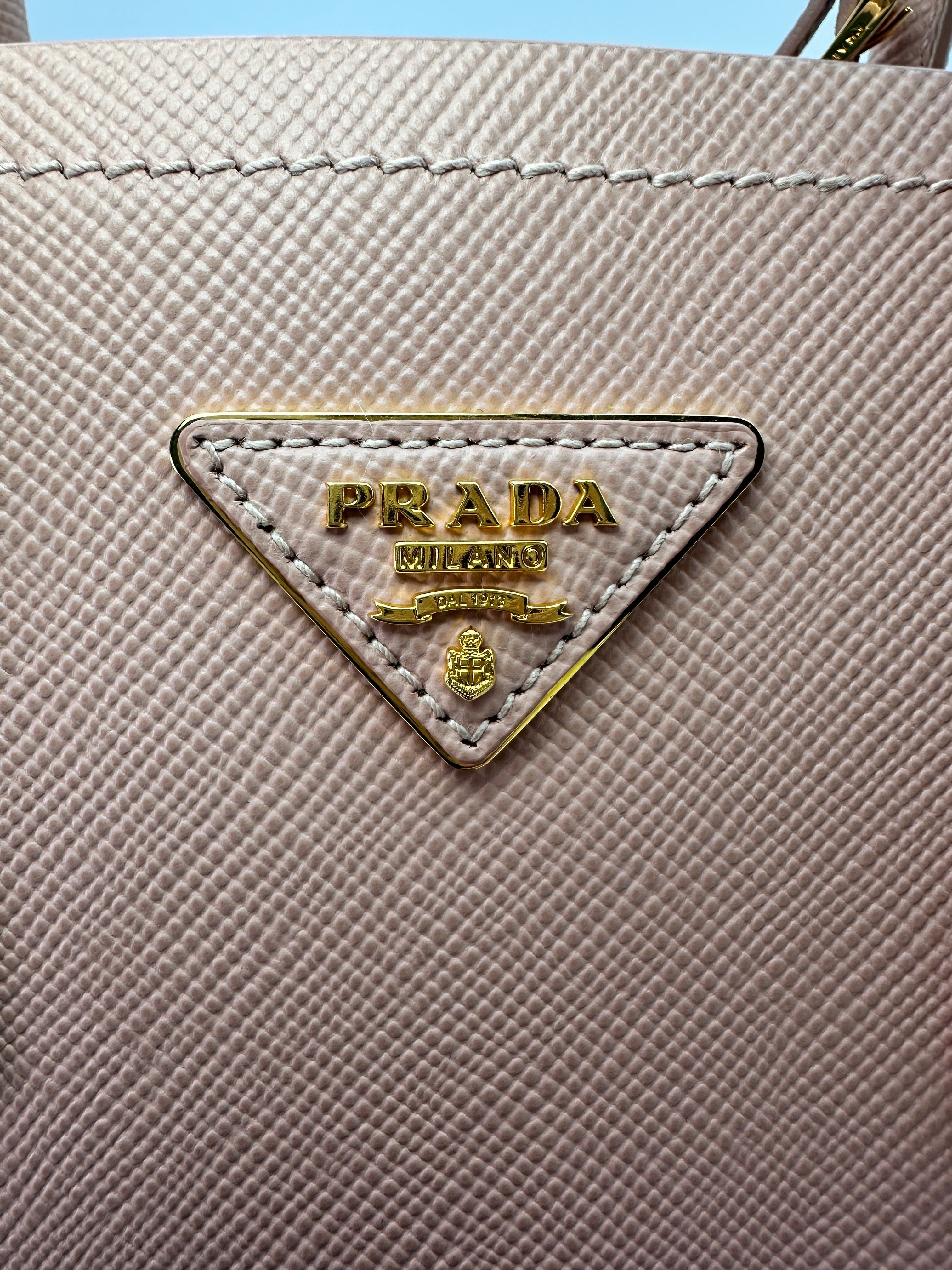 Prada Double Pink Saffiano Handle Bag PR191