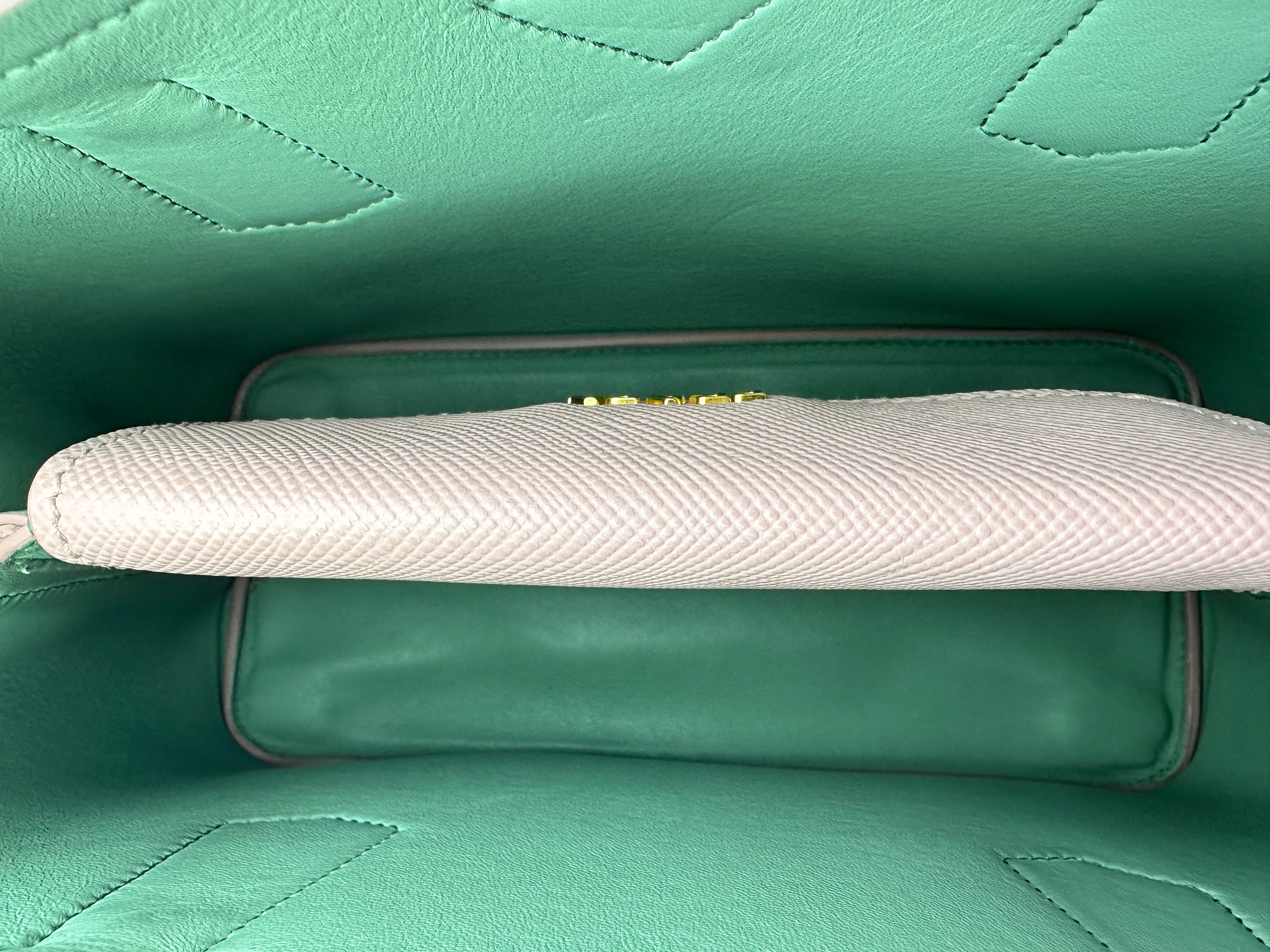 Prada Double Pink Saffiano Handle Bag PR191