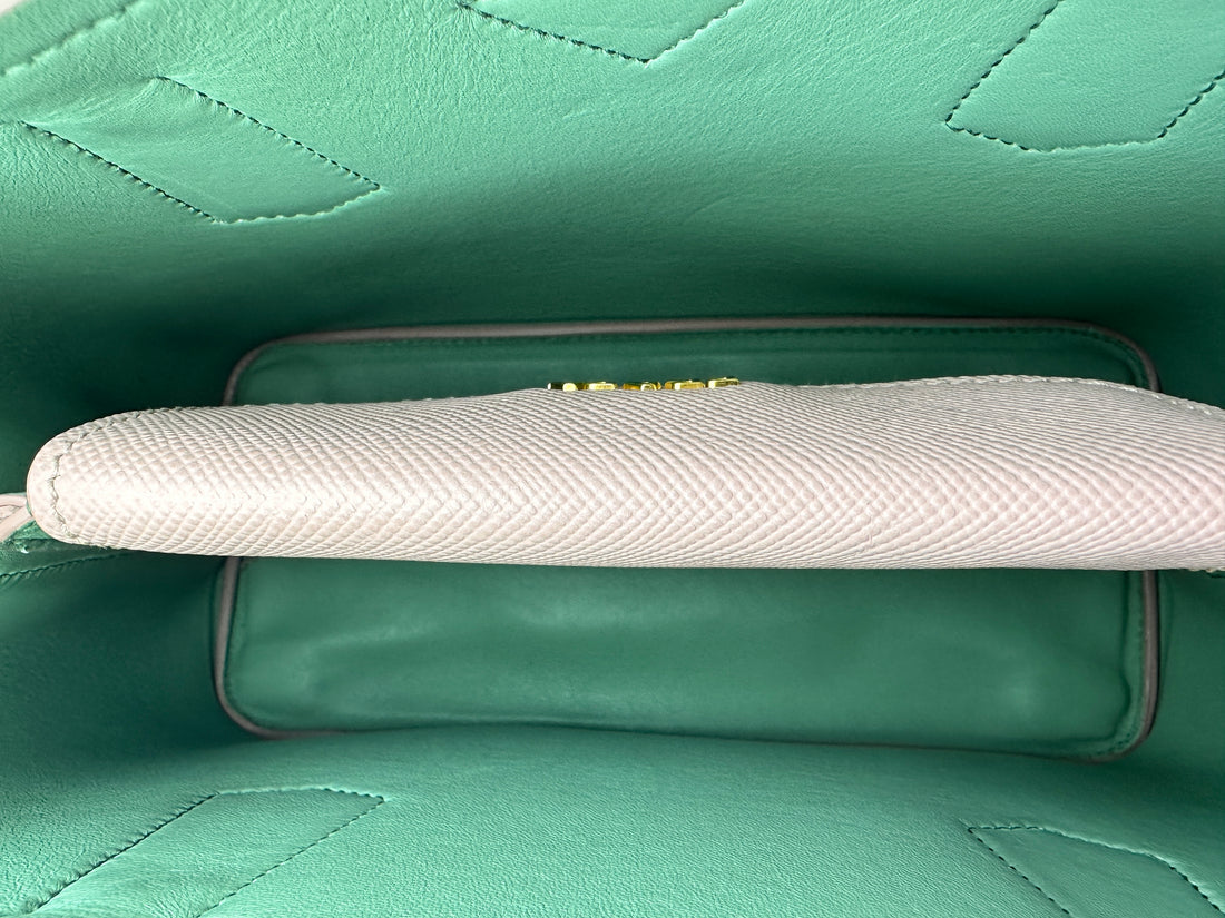Prada Double Pink Saffiano Handle Bag PR191