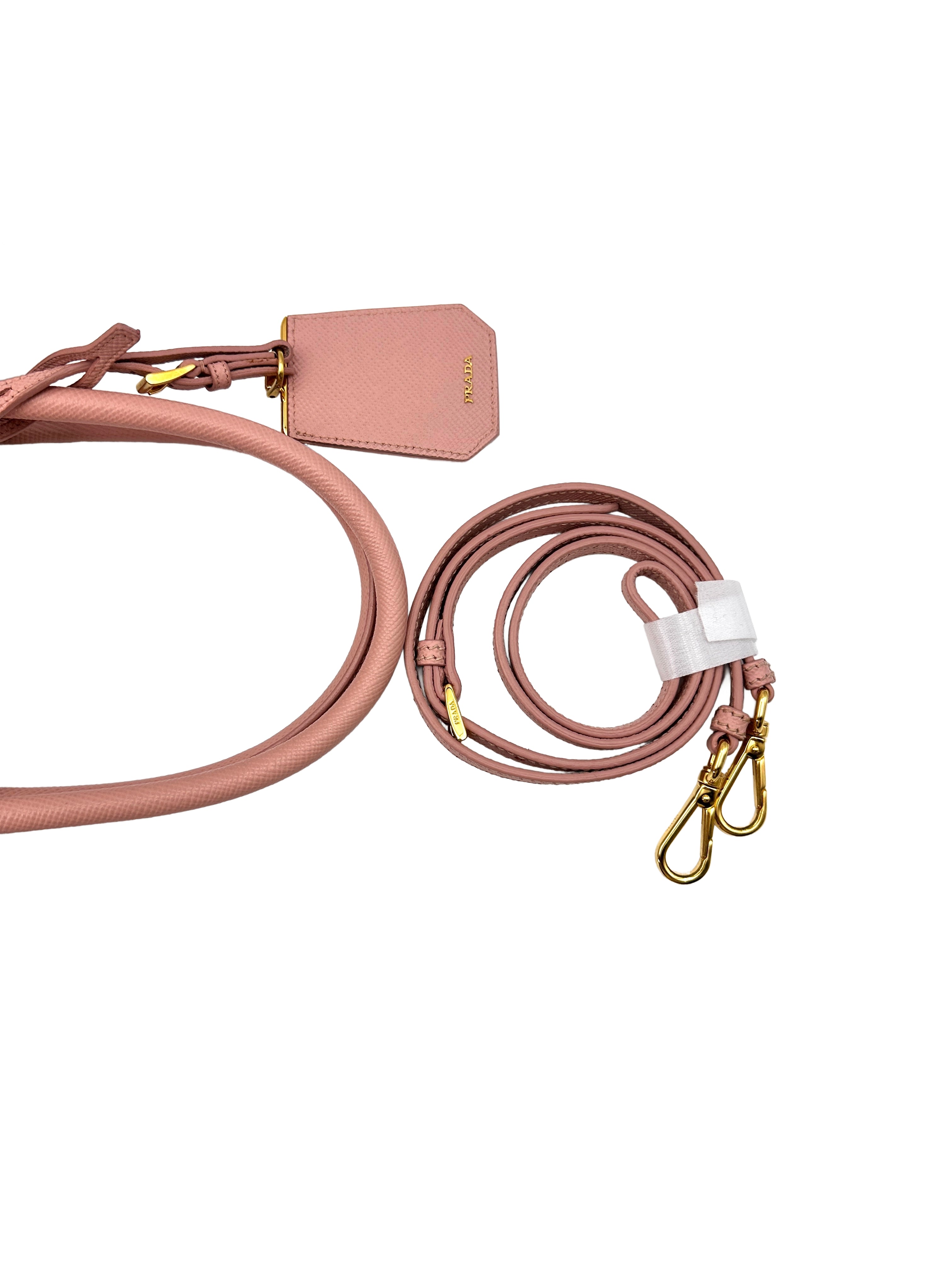 Prada Double Pink Saffiano Handle Bag PR191