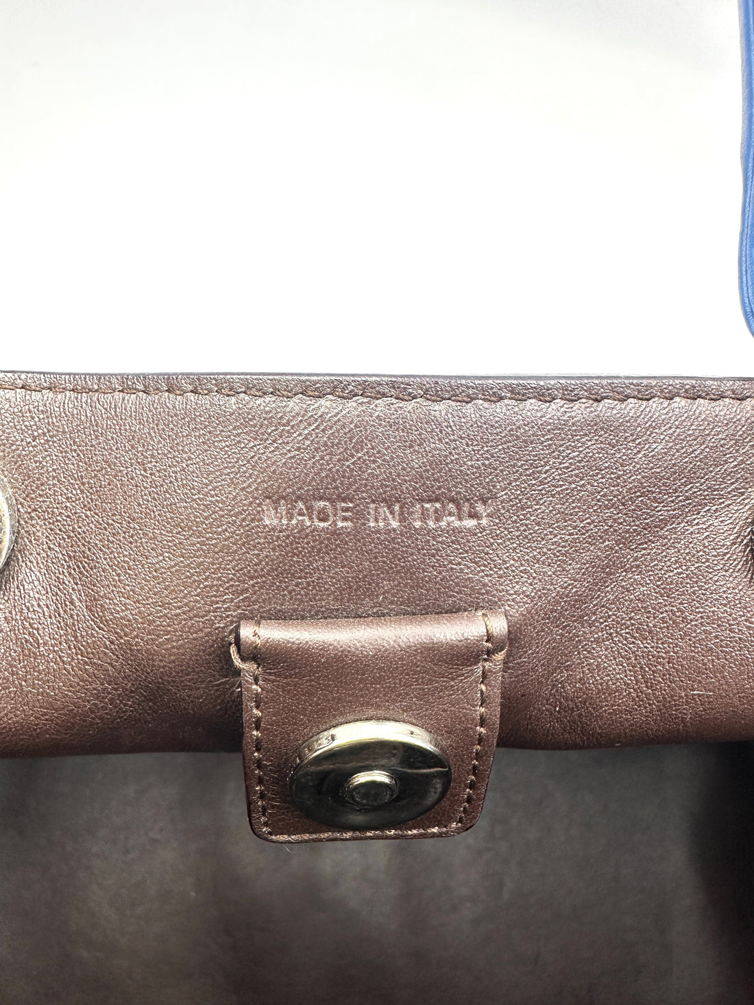 Christian Dior Diorissimo Blue Leather Medium Size Handle Bag With Pouch DR508