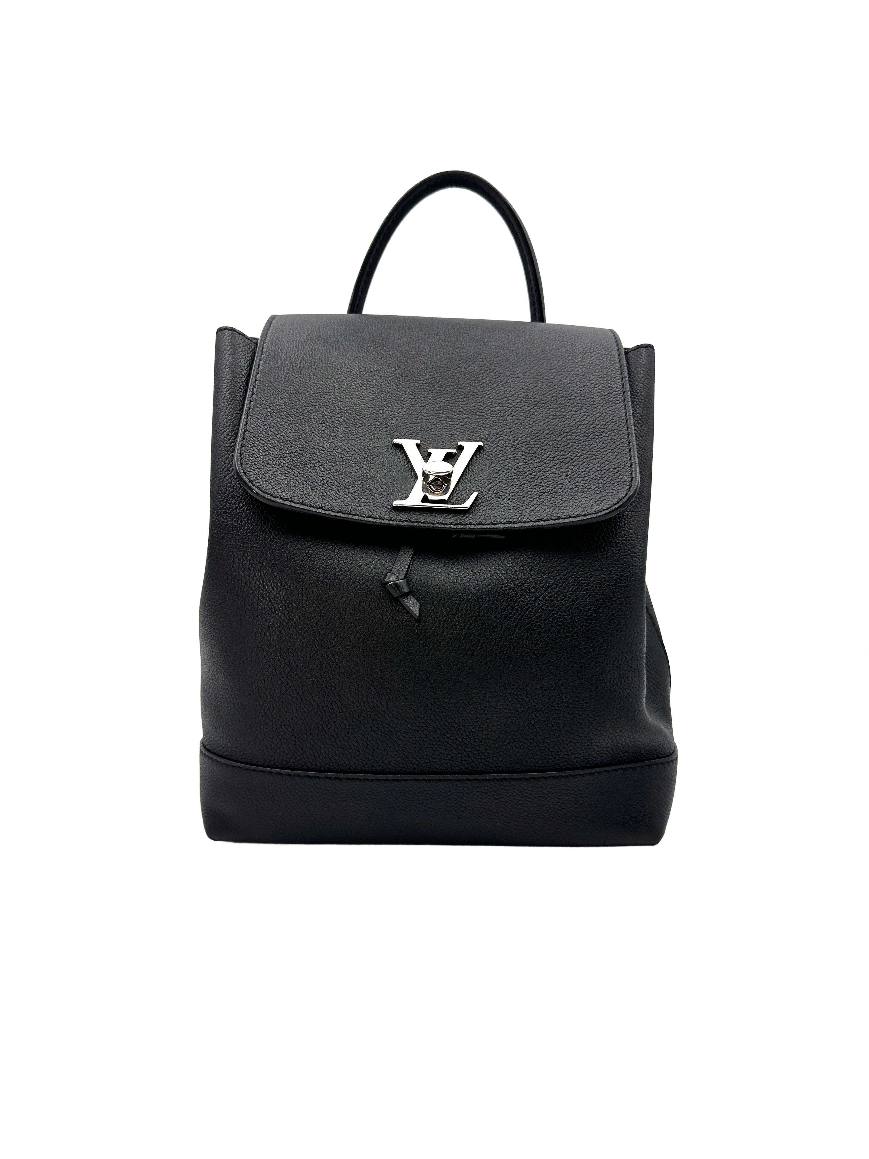 Louis Vuitton Lockme PM Black Leather Handle Backpack LV1969
