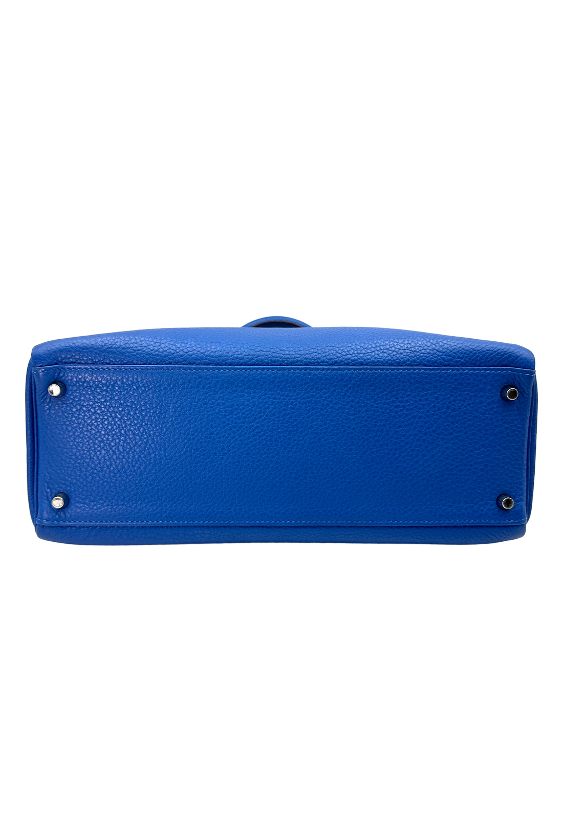 Hermes Kelly35 Blue Leather Handle Bag With Silver Hardware IRIS034