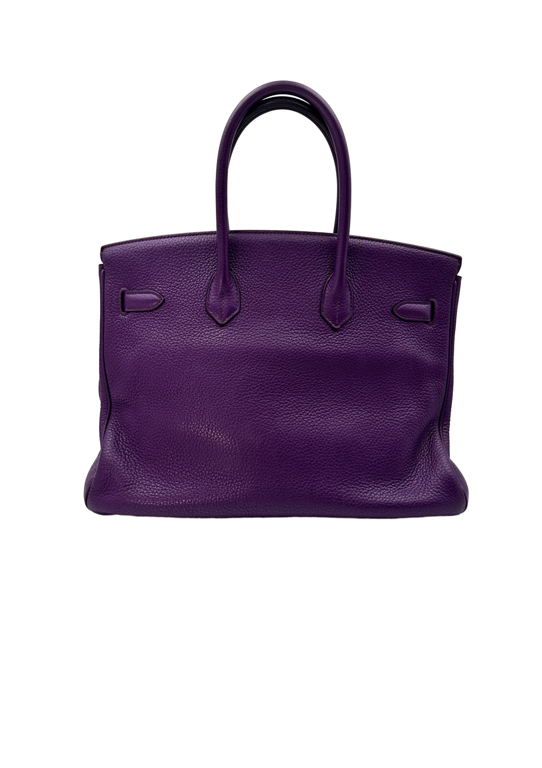 Hermes Kelly35 Purple Leather Handle Bag With Silver Hardware HR82