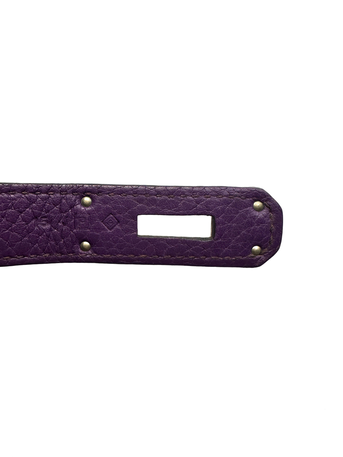 Hermes Kelly35 Purple Leather Handle Bag With Silver Hardware HR82