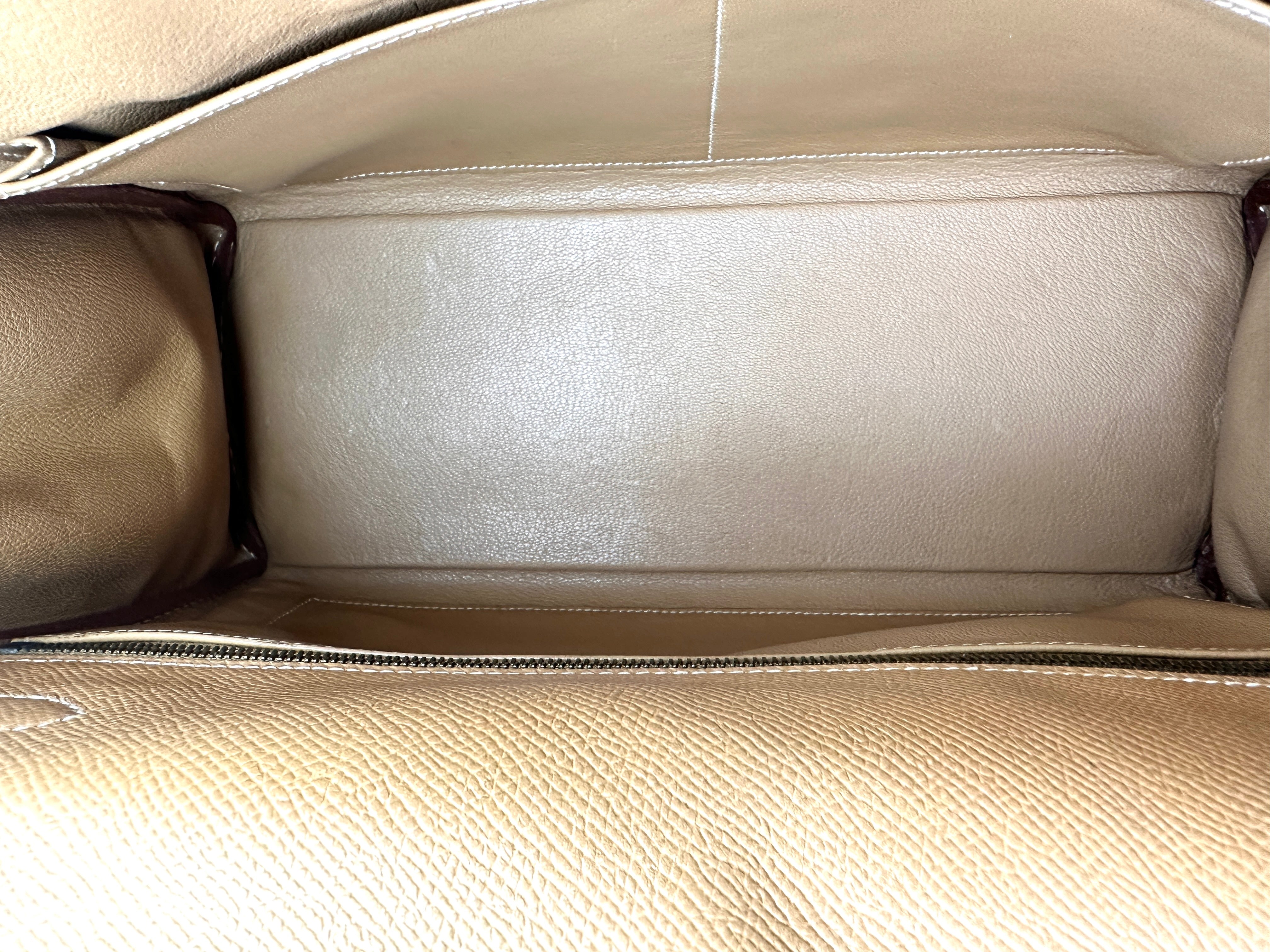 Hermes Kelly32 Brown Epsom Leather Handle Bag With Gold Hardware IRIS033
