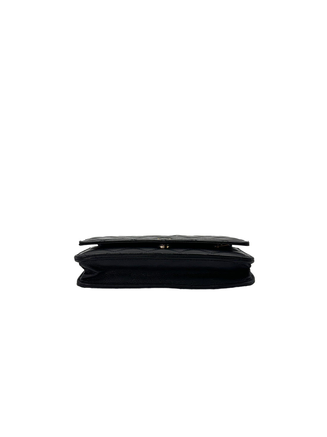 Chanel Black Quilted Calfskin Wallet On Chain With Gold Buckle(N9***H7) CC1437