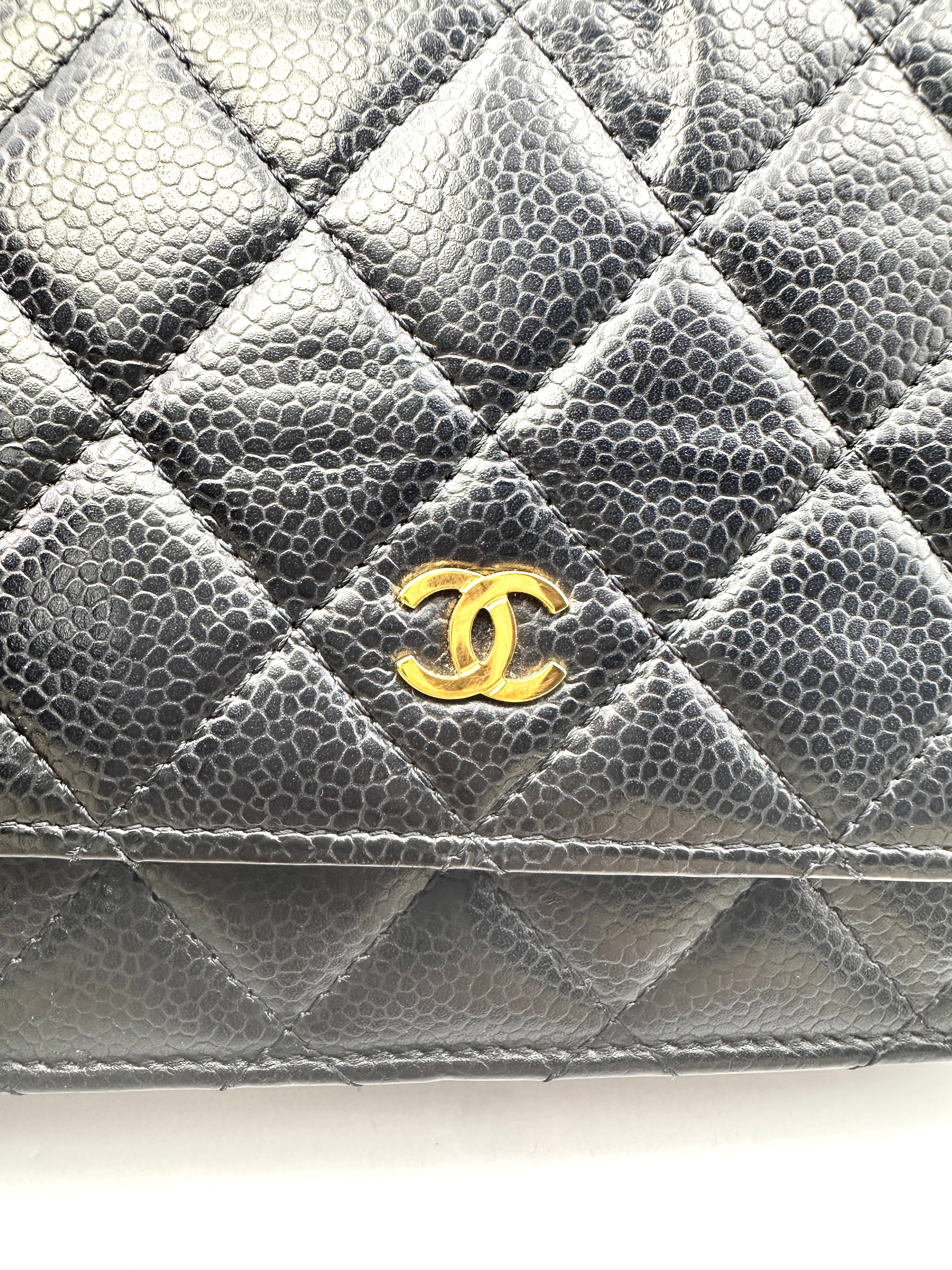 Chanel Black Quilted Calfskin Wallet On Chain With Gold Buckle(N9***H7) CC1437