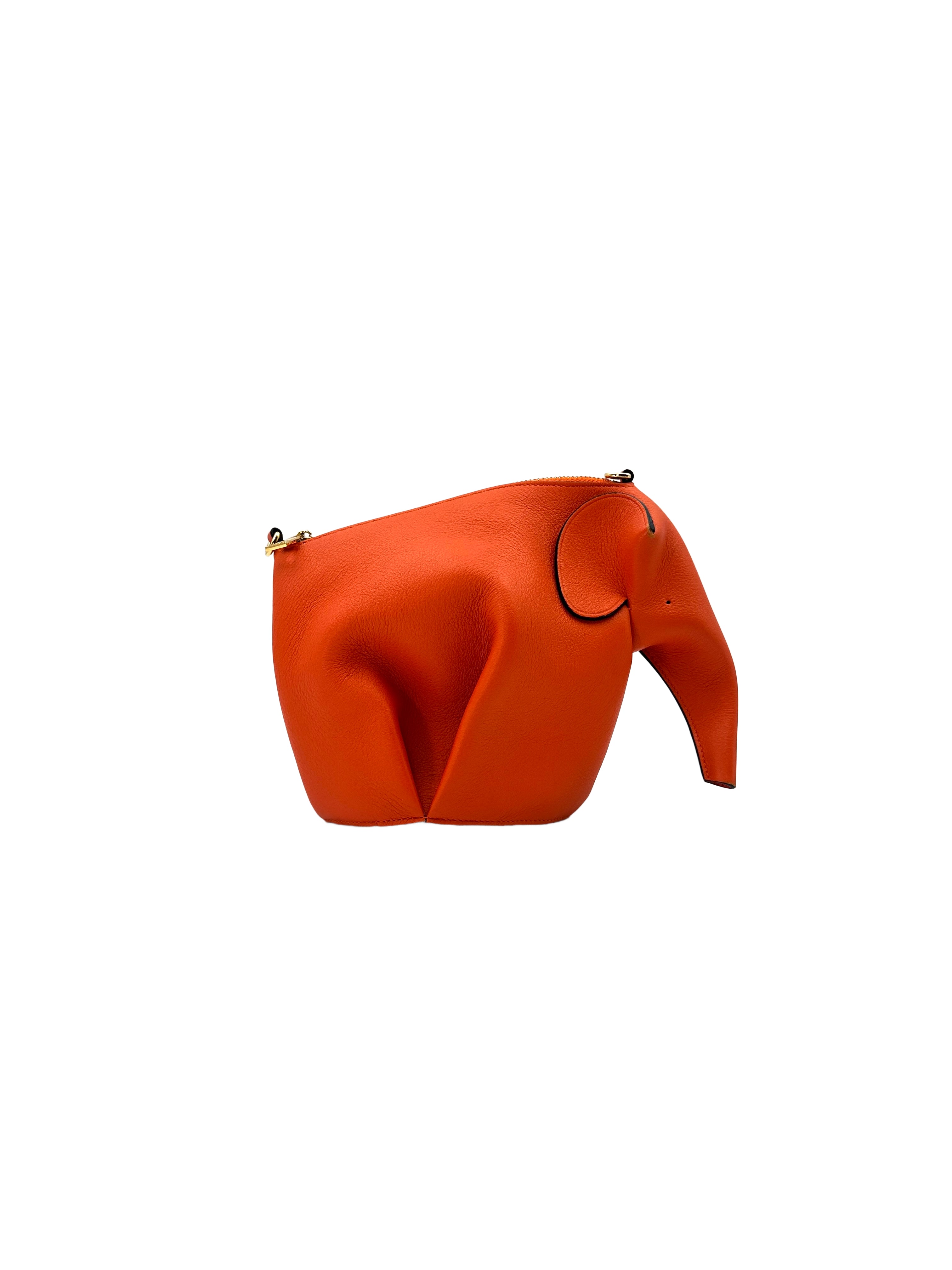 Loewe Orange Leather Elephant Bag LW74