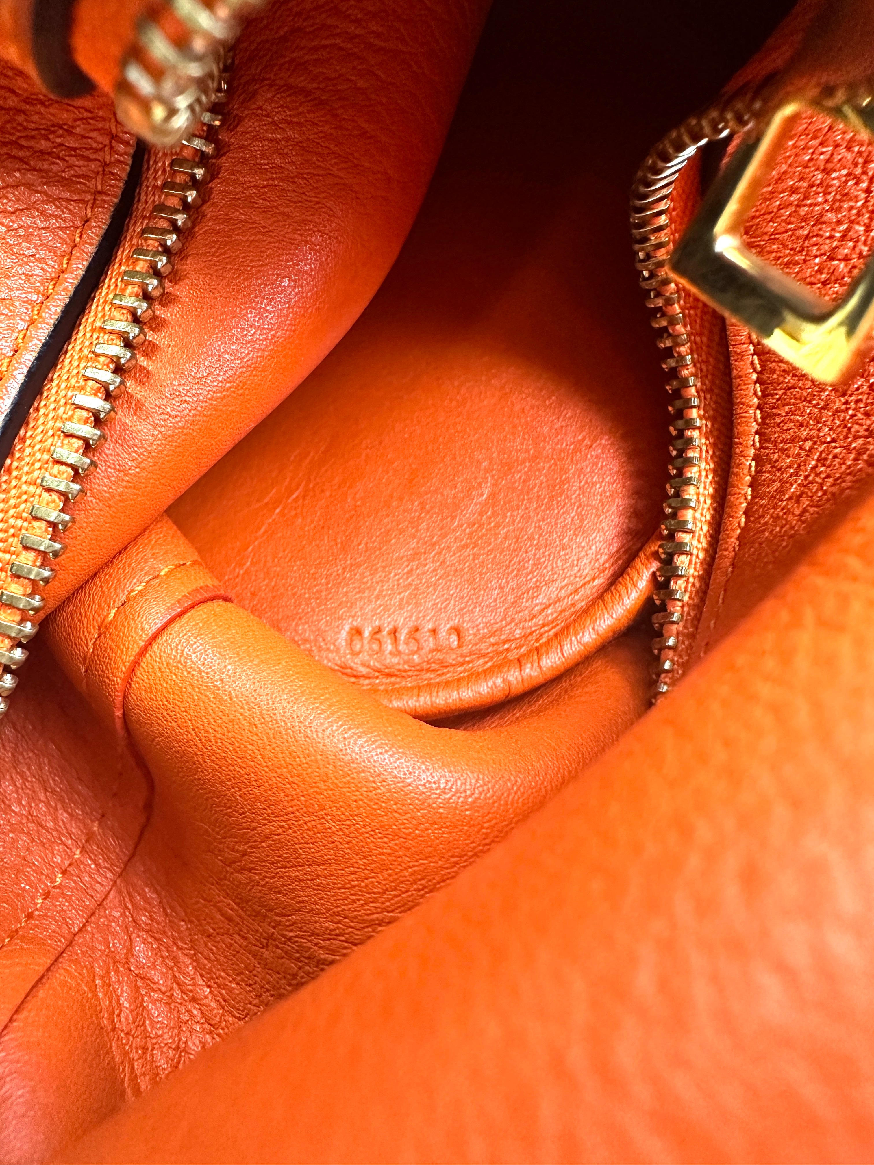 Loewe Orange Leather Elephant Bag LW74