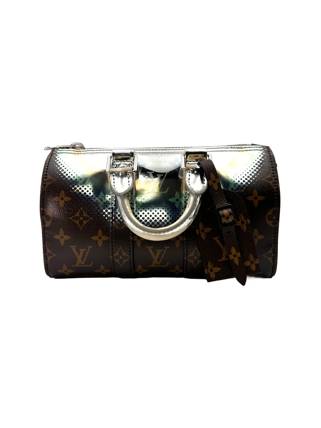 Louis Vuitton Keepall25 Metallic Nebula Monogram Canvas Handle Bag LV1981