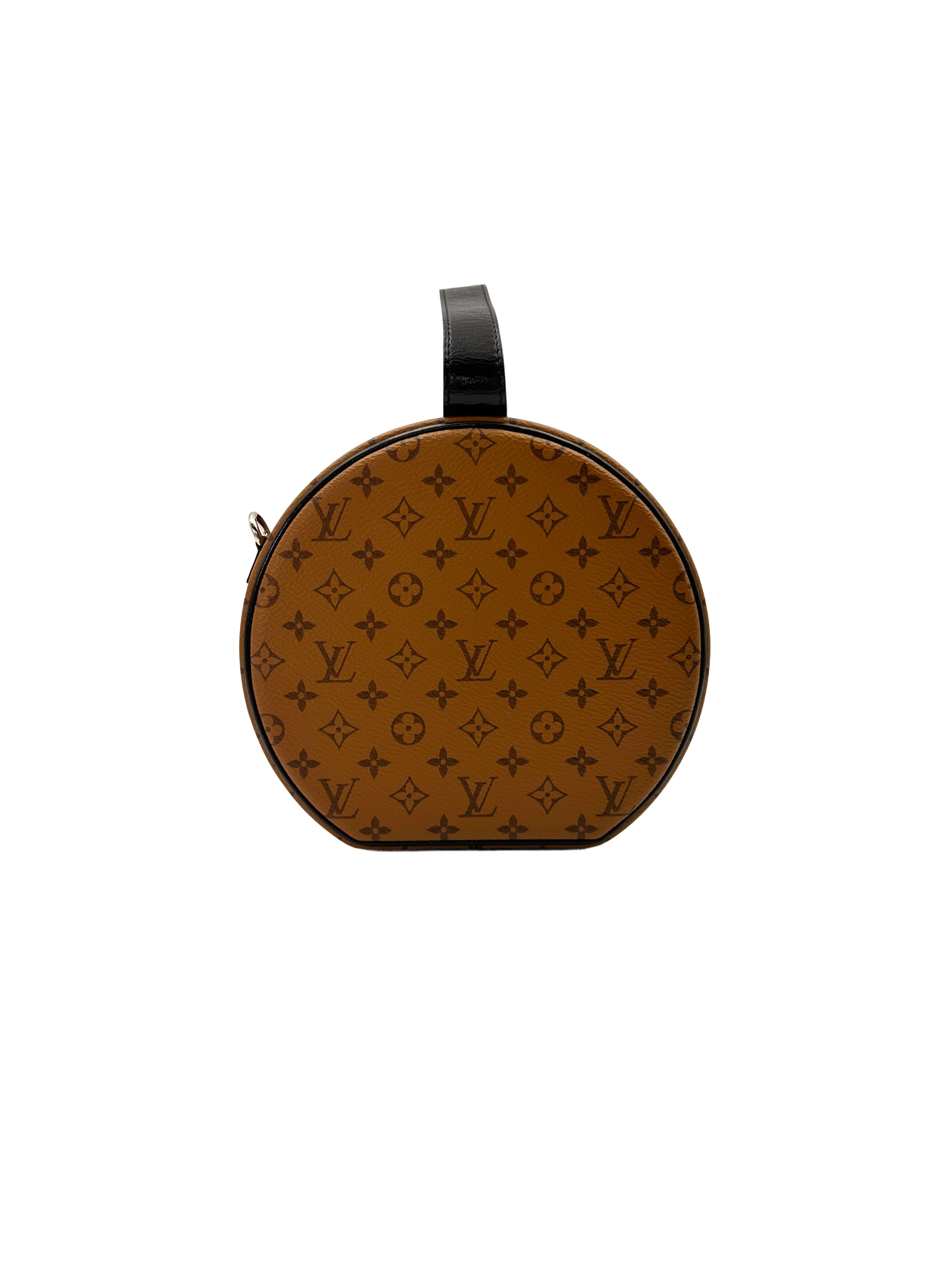 Louis Vuitton Petite Boite Chapeau Reverse Monogram Canvas And Leopard Print Handle Bag IRIS013