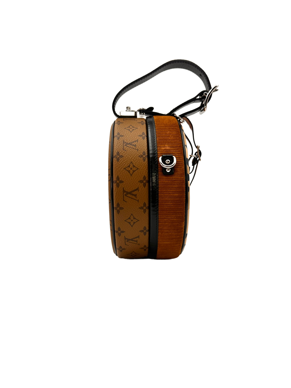 Louis Vuitton Petite Boite Chapeau Reverse Monogram Canvas And Leopard Print Handle Bag IRIS013