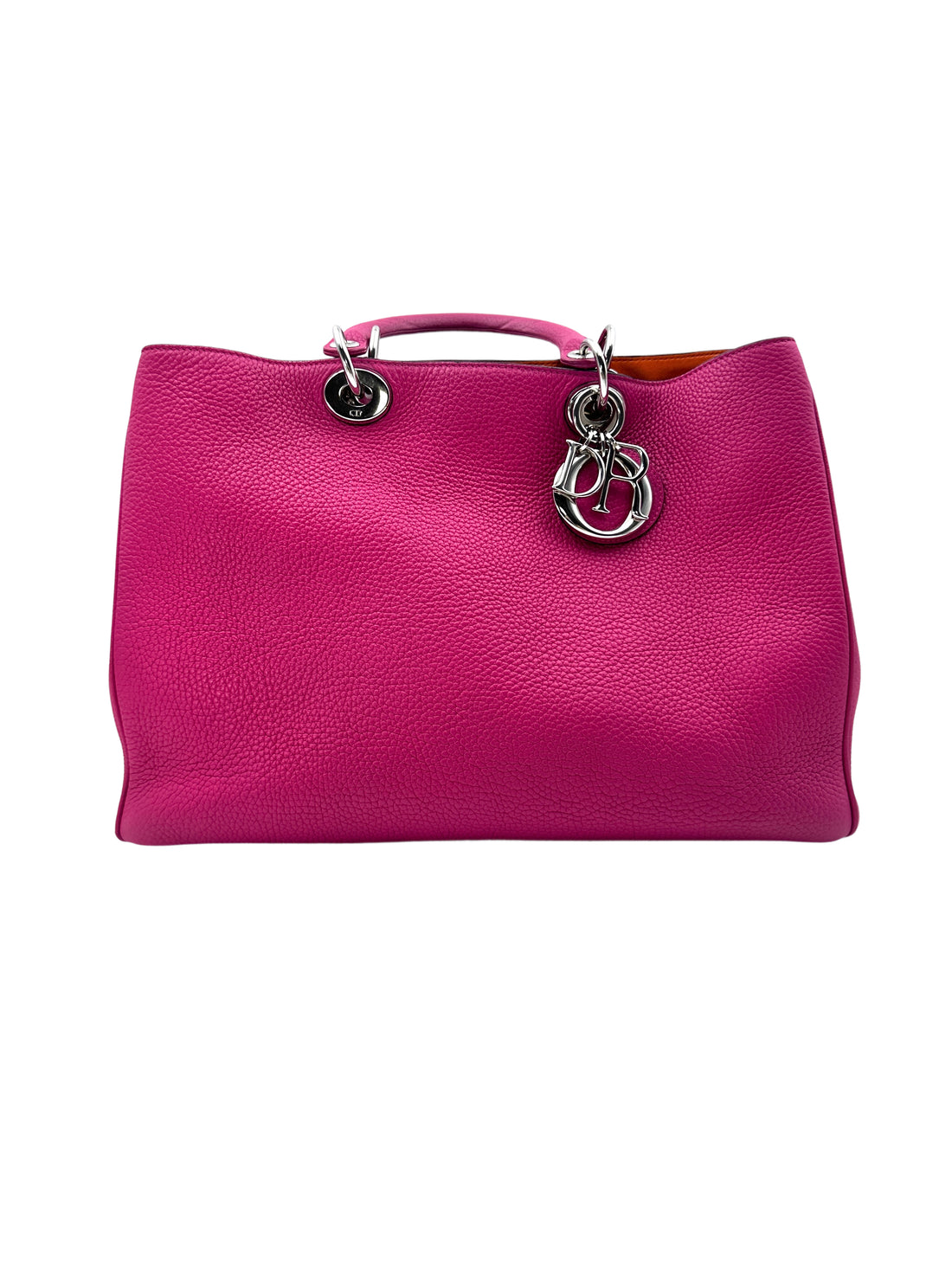 Christian Dior Diorissimo Pink Leather Large Size Handle Bag With Pouch DR511