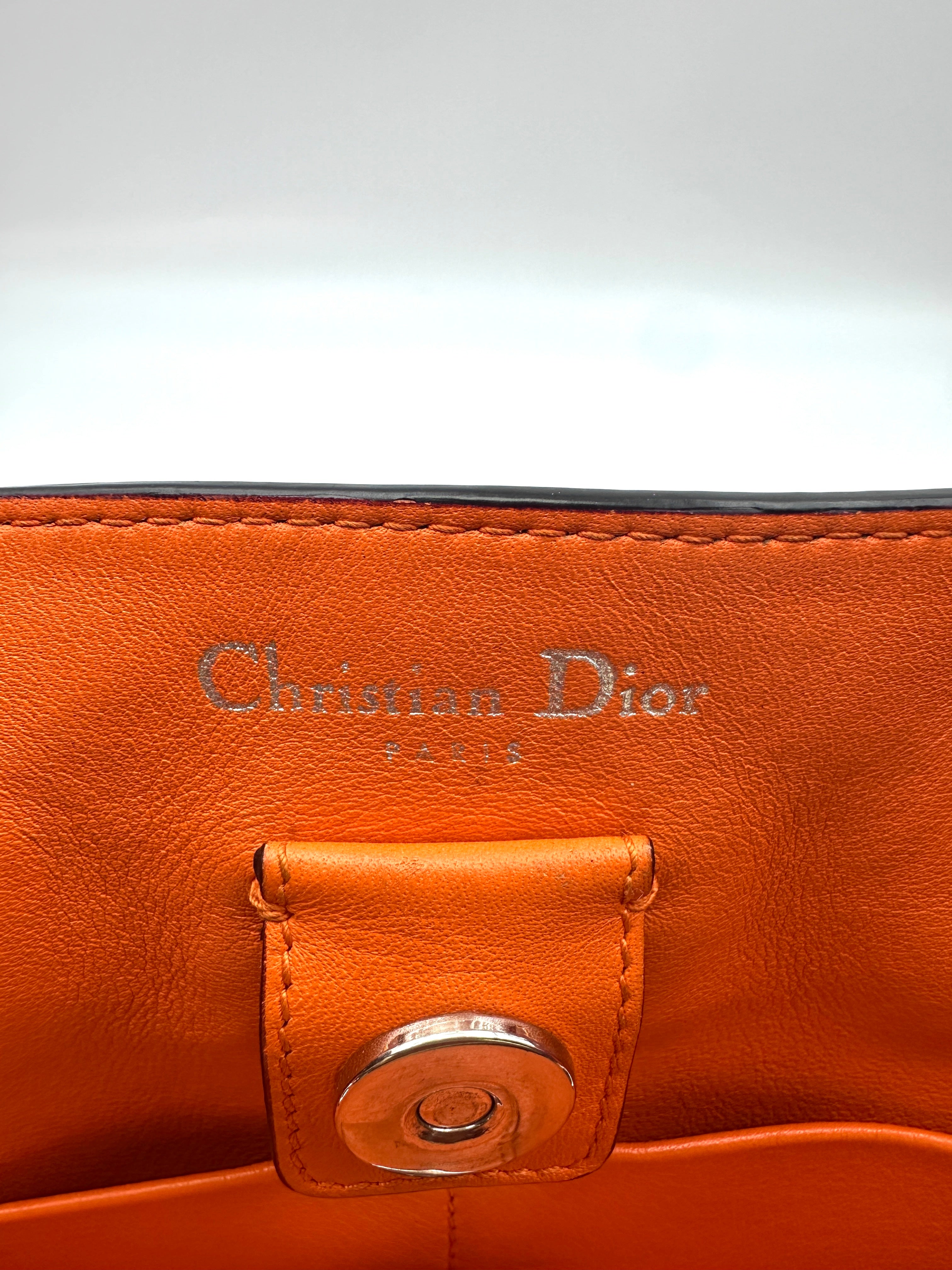 Christian Dior Diorissimo Pink Leather Large Size Handle Bag With Pouch DR511