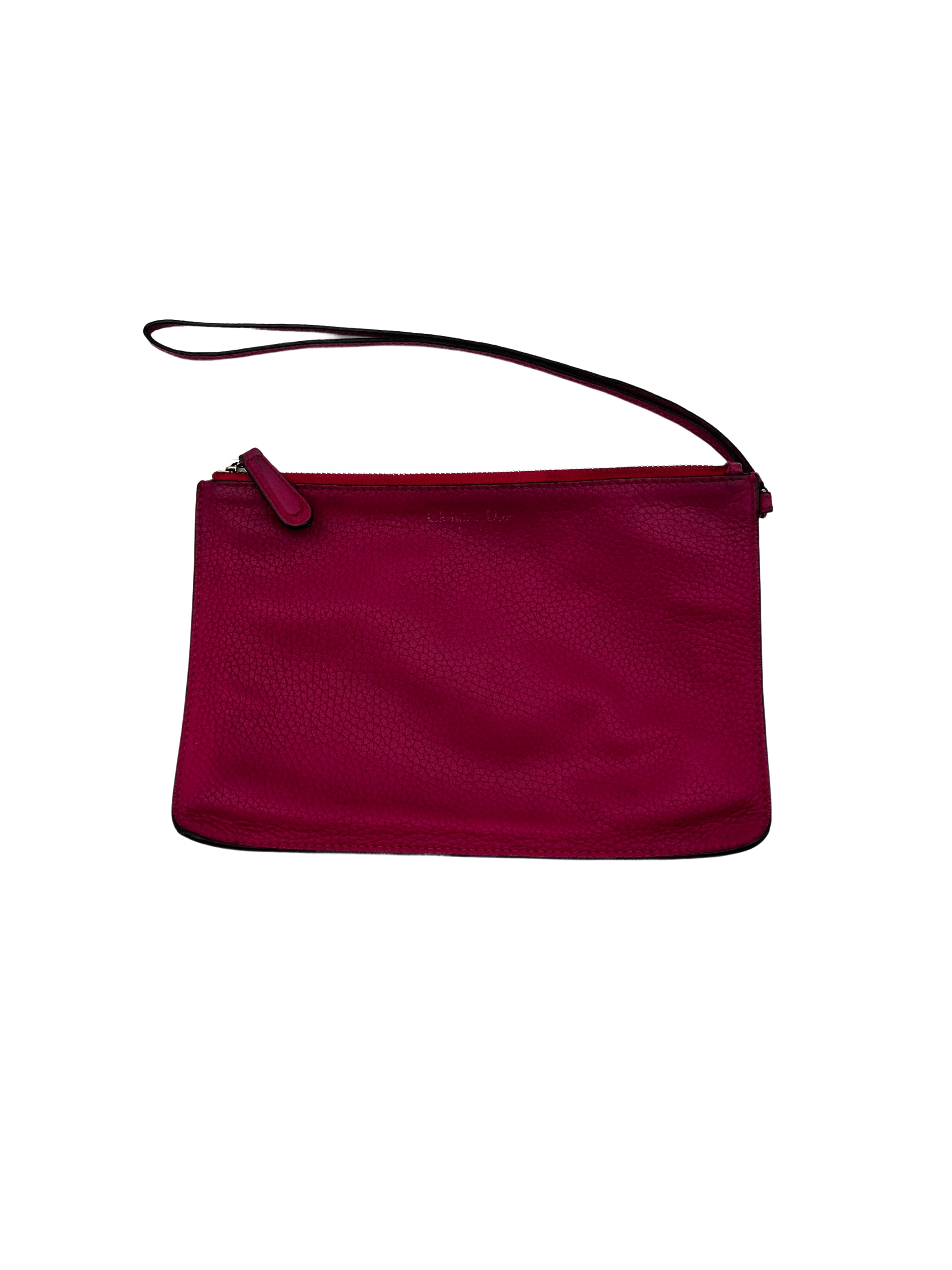 Christian Dior Diorissimo Pink Leather Large Size Handle Bag With Pouch DR511