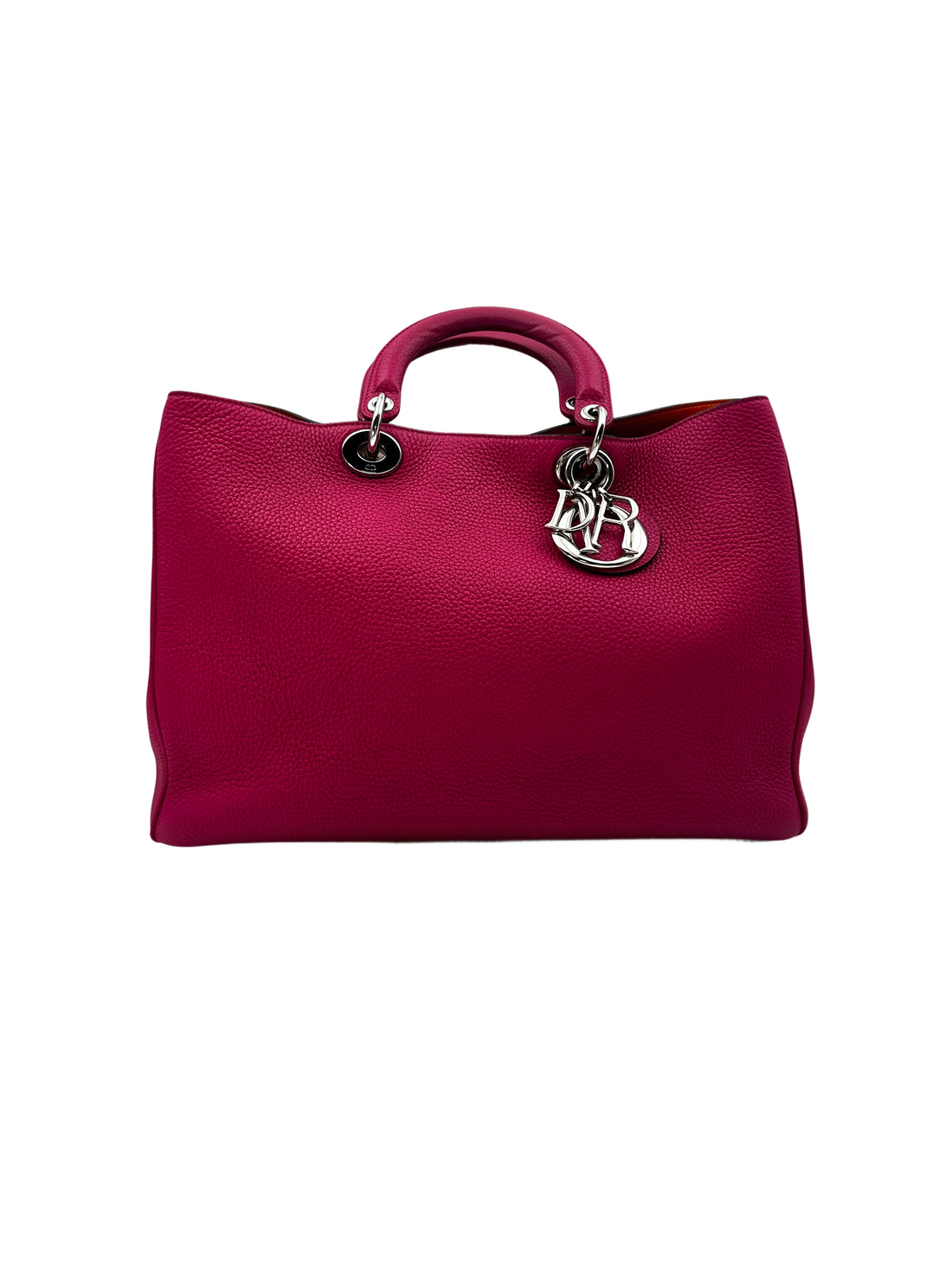 Christian Dior Diorissimo Pink Leather Large Size Handle Bag With Pouch DR511