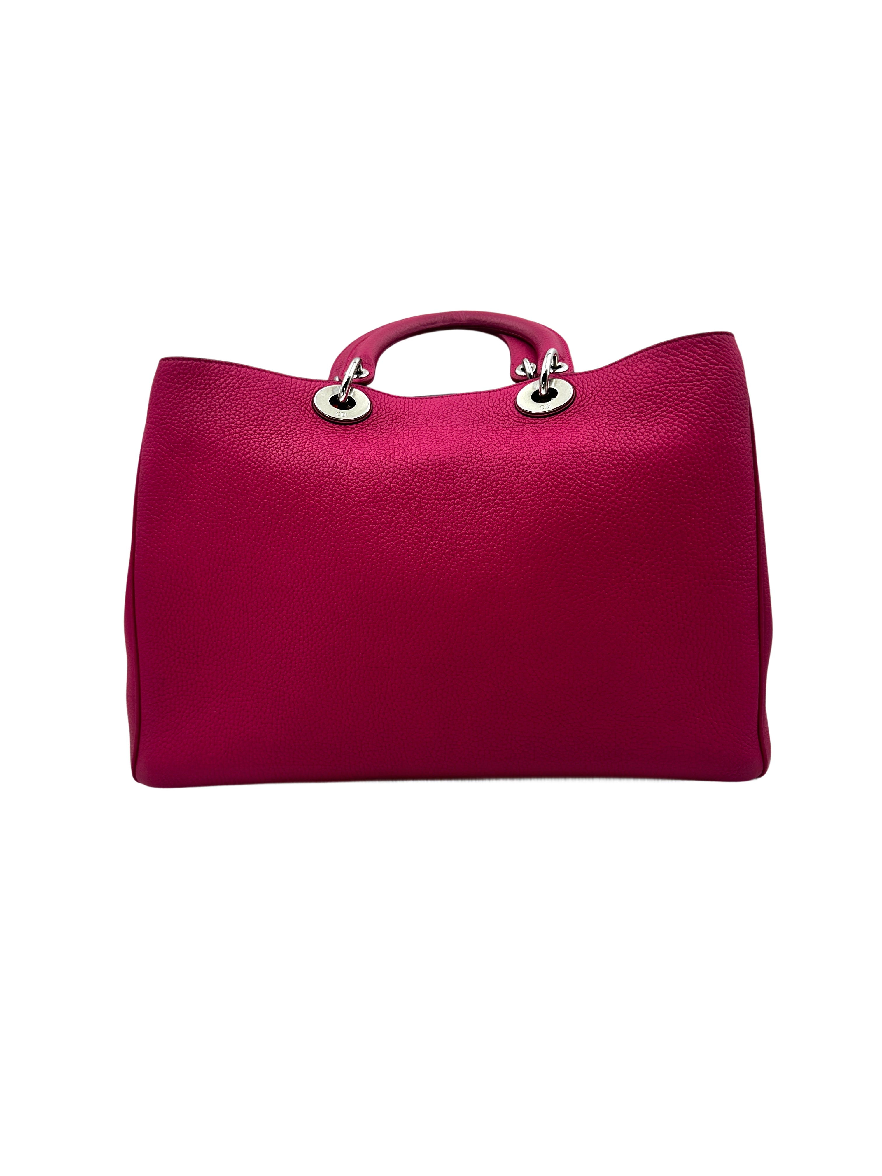 Christian Dior Diorissimo Pink Leather Large Size Handle Bag With Pouch DR511