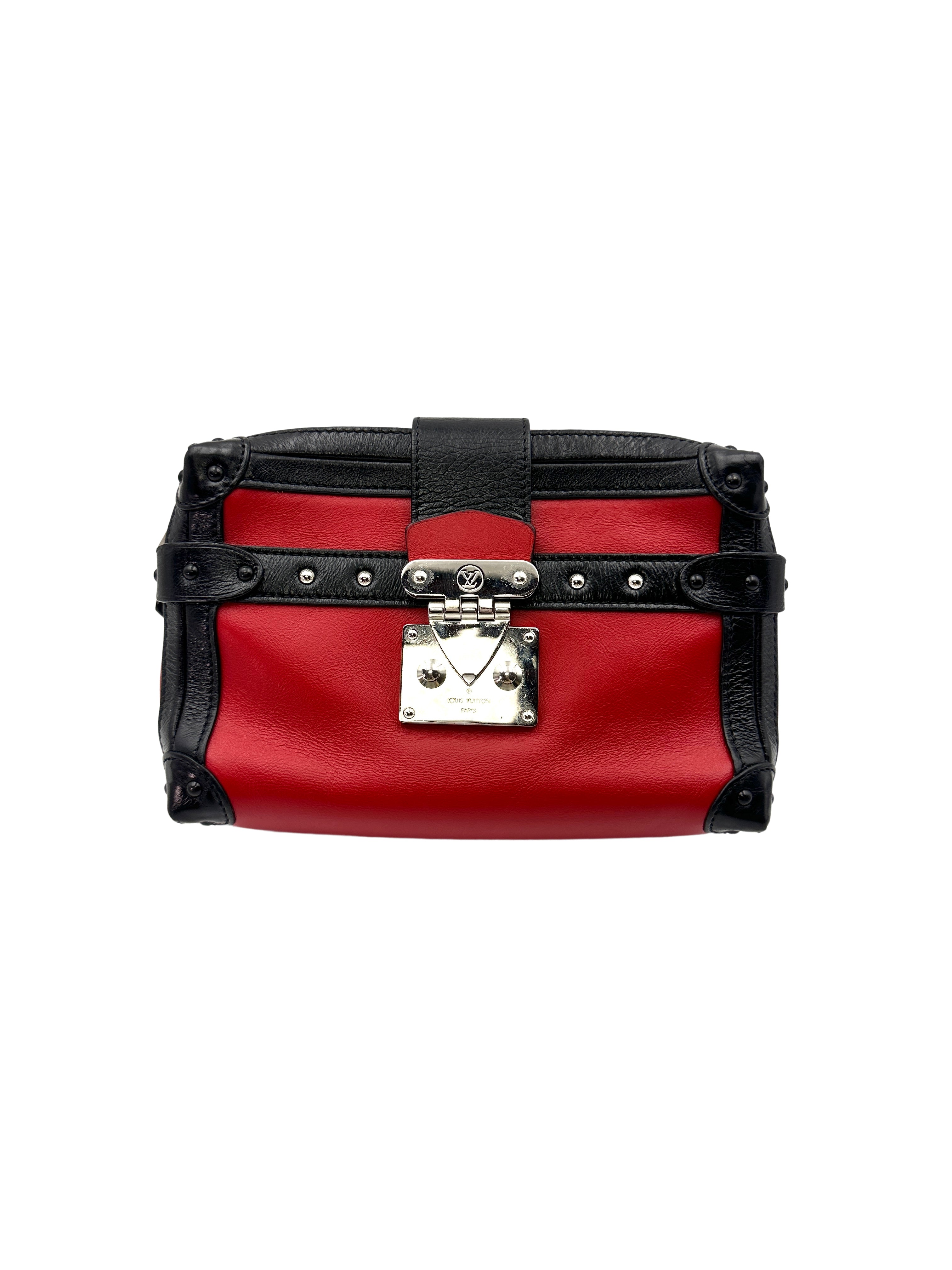 Louis Vuitton Petite Malle Black/Red Leather Shoulder Bag LV1973