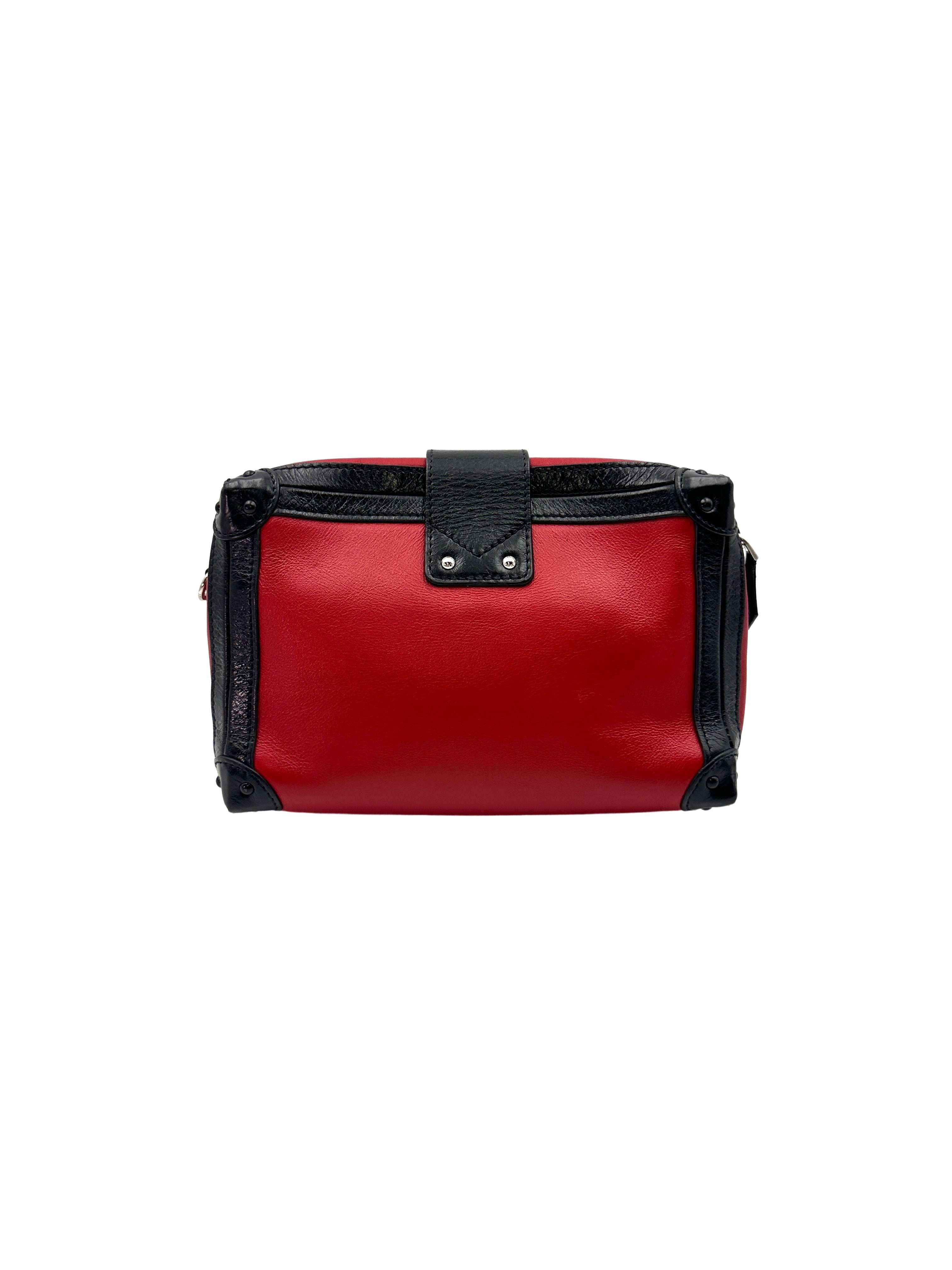 Louis Vuitton Petite Malle Black/Red Leather Shoulder Bag LV1973