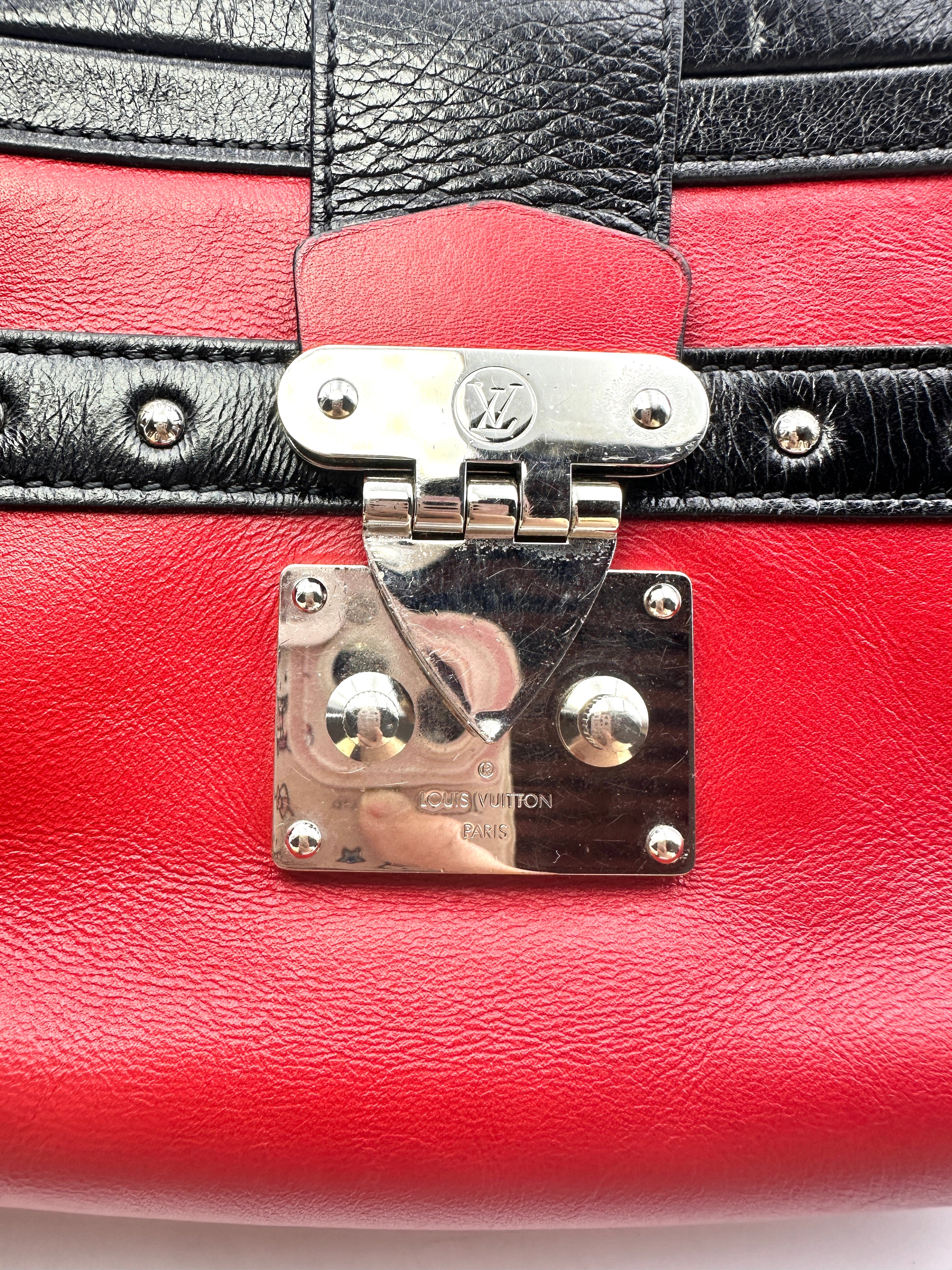 Louis Vuitton Petite Malle Black/Red Leather Shoulder Bag LV1973