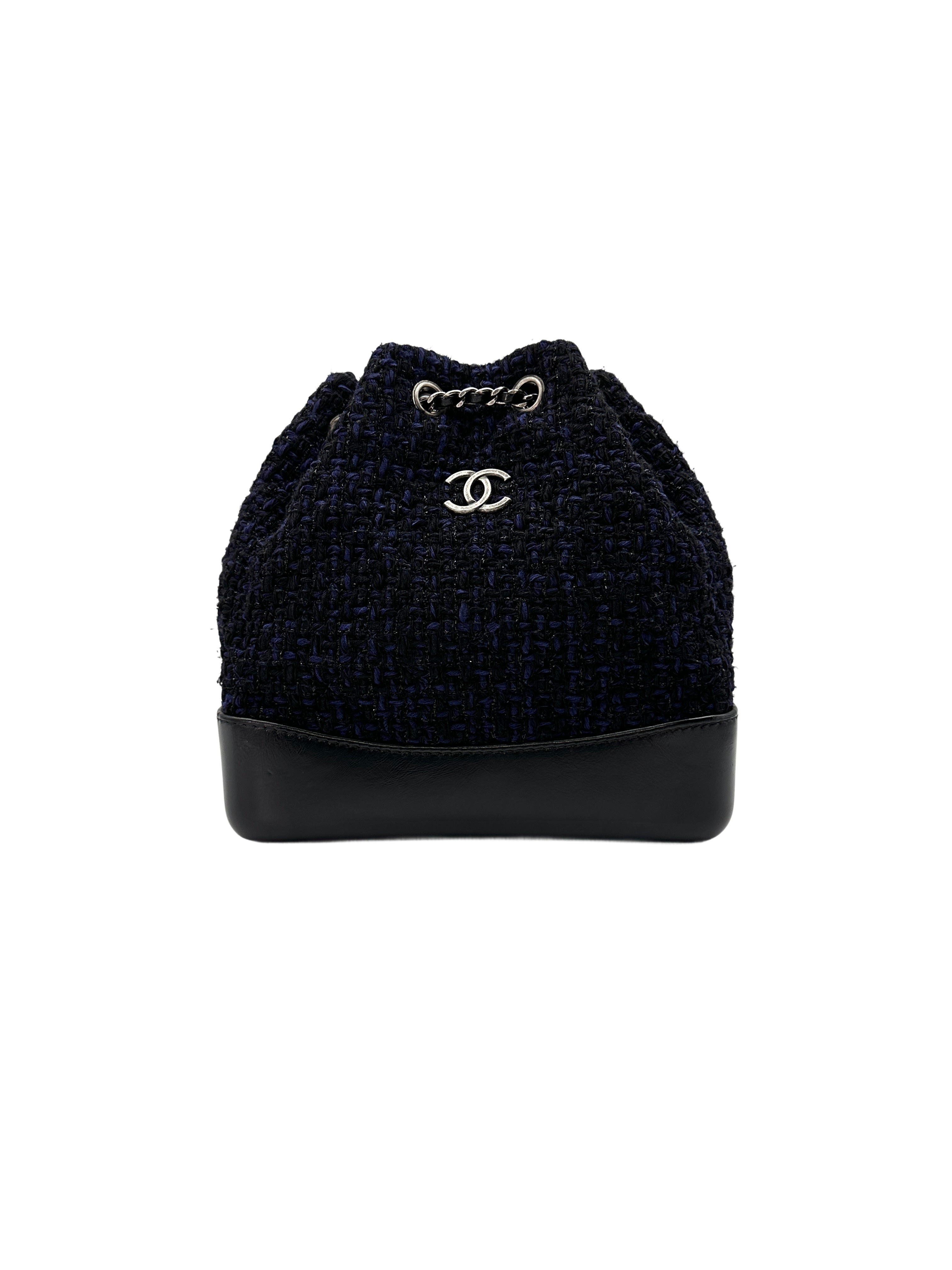 Chanel Gabrielle Black Tweed Calfskin Small Size Backpack(25***80) CC1438