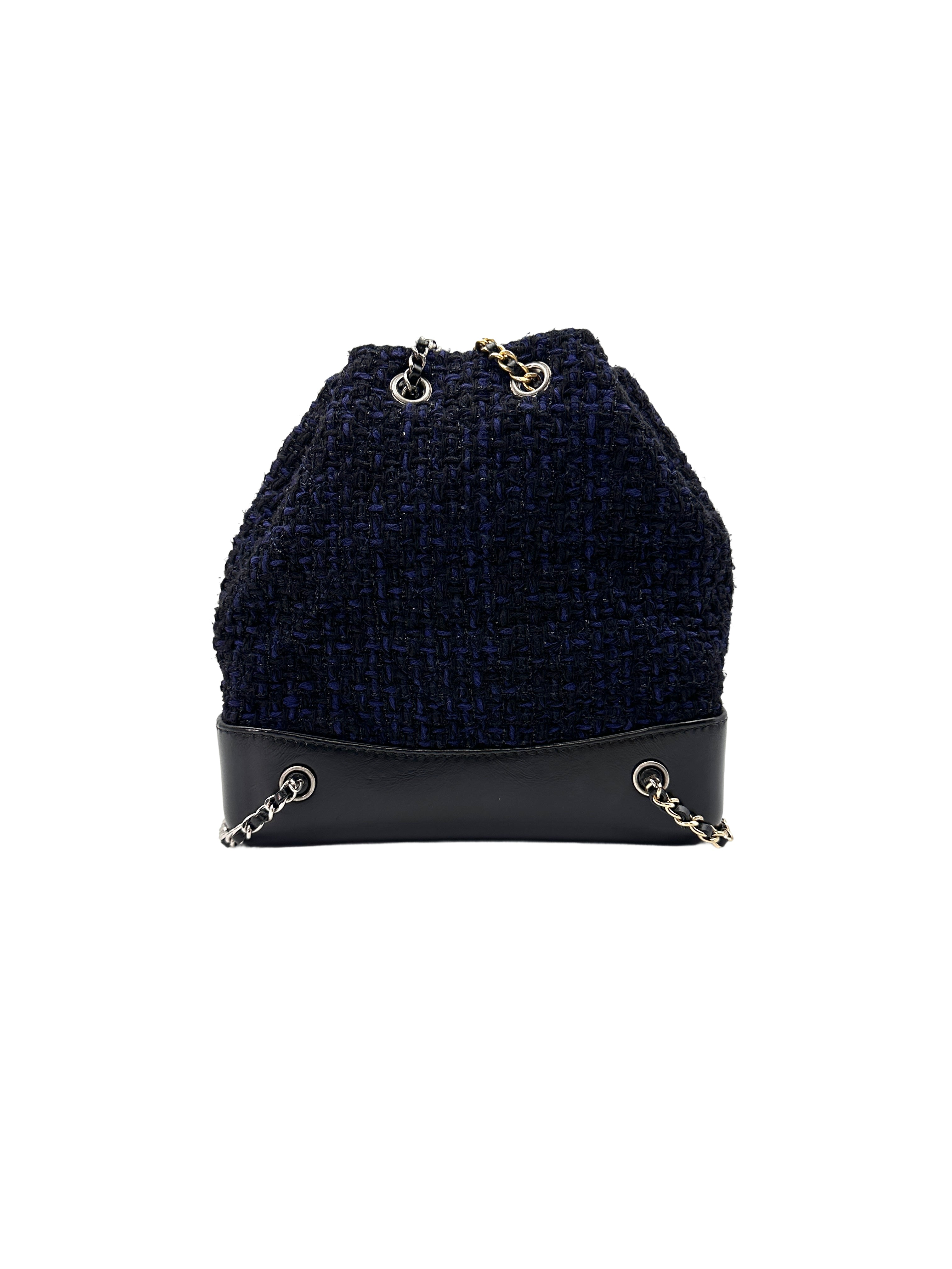 Chanel Gabrielle Black Tweed Calfskin Small Size Backpack(25***80) CC1438