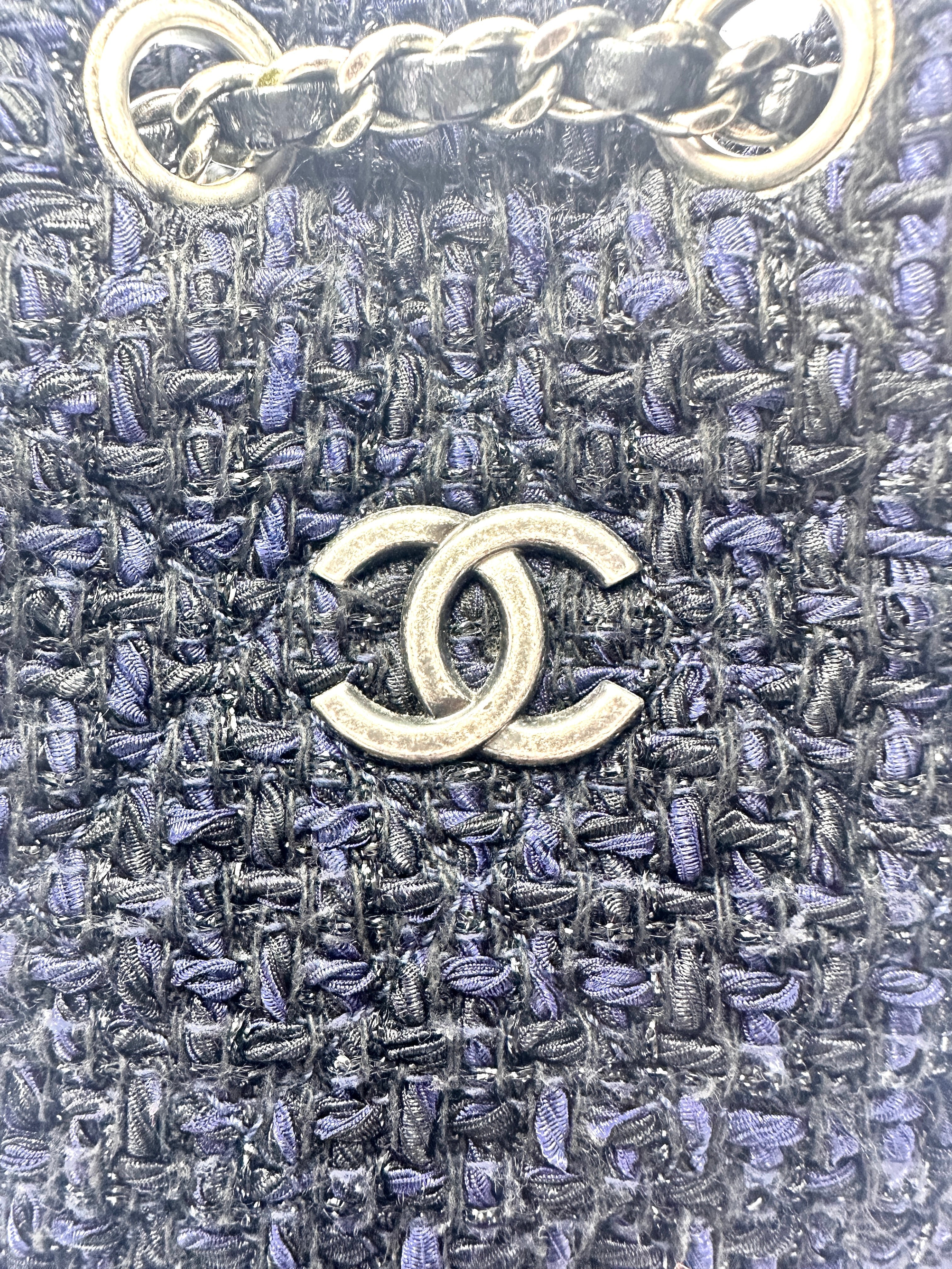 Chanel Gabrielle Black Tweed Calfskin Small Size Backpack(25***80) CC1438