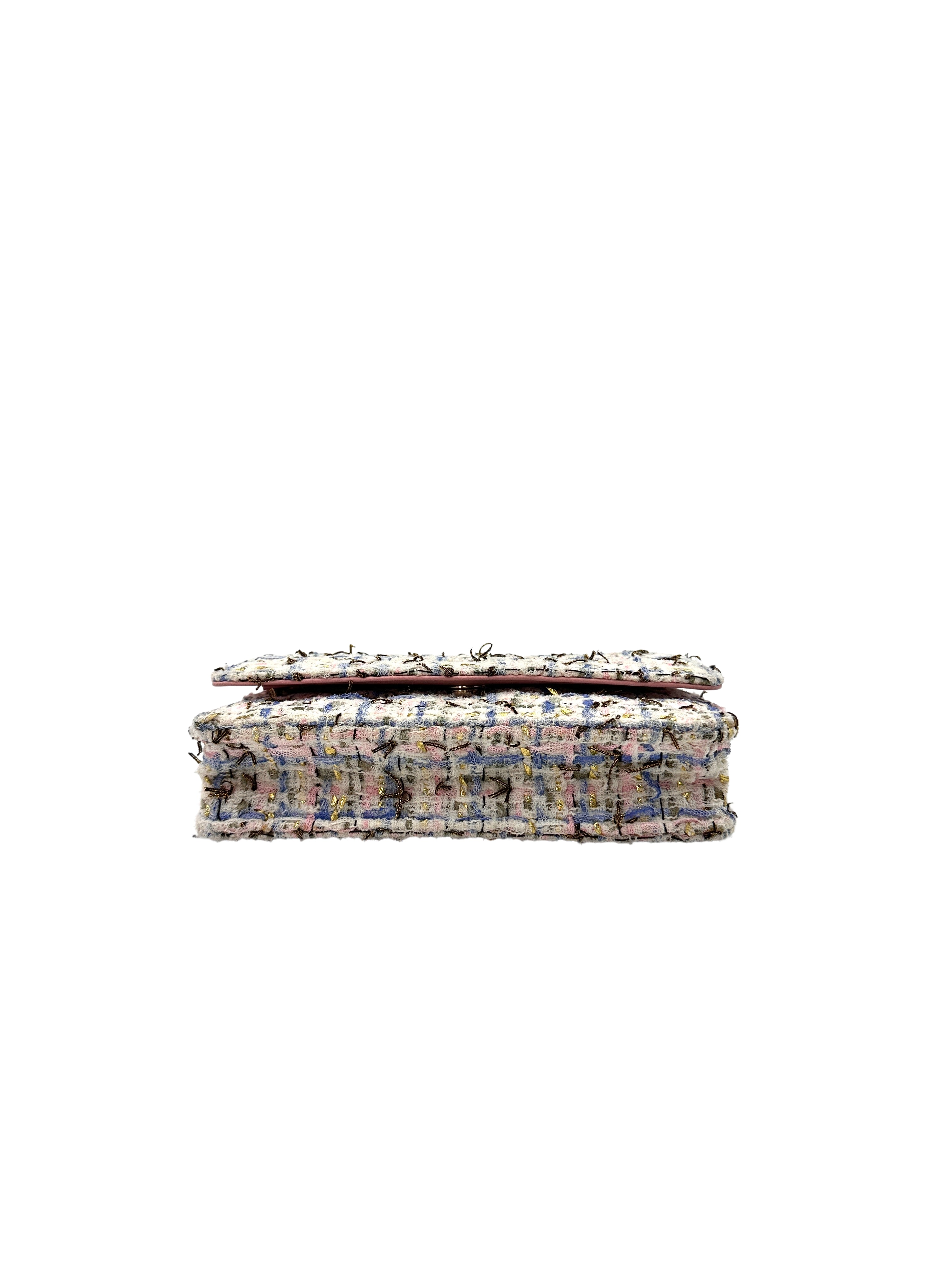Chanel 19C Pink/Blue Tweed Wallet On Chain With Life Raft Charm(27***88) IRIS025