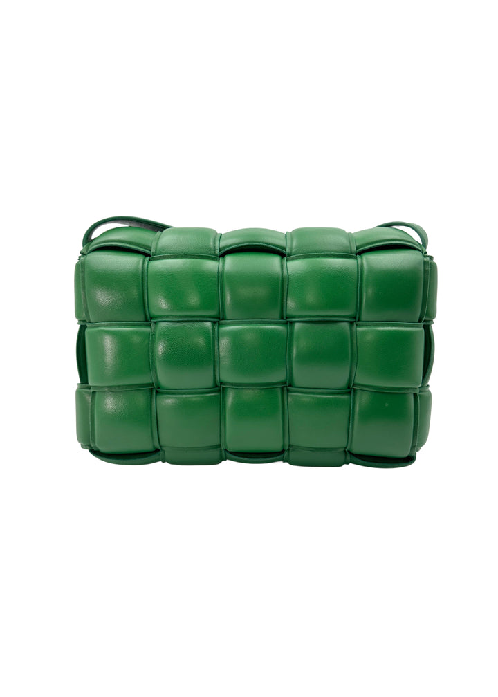 Bottega Veneta Padded Cassette Green Lambskin Shoulder Bag BV101