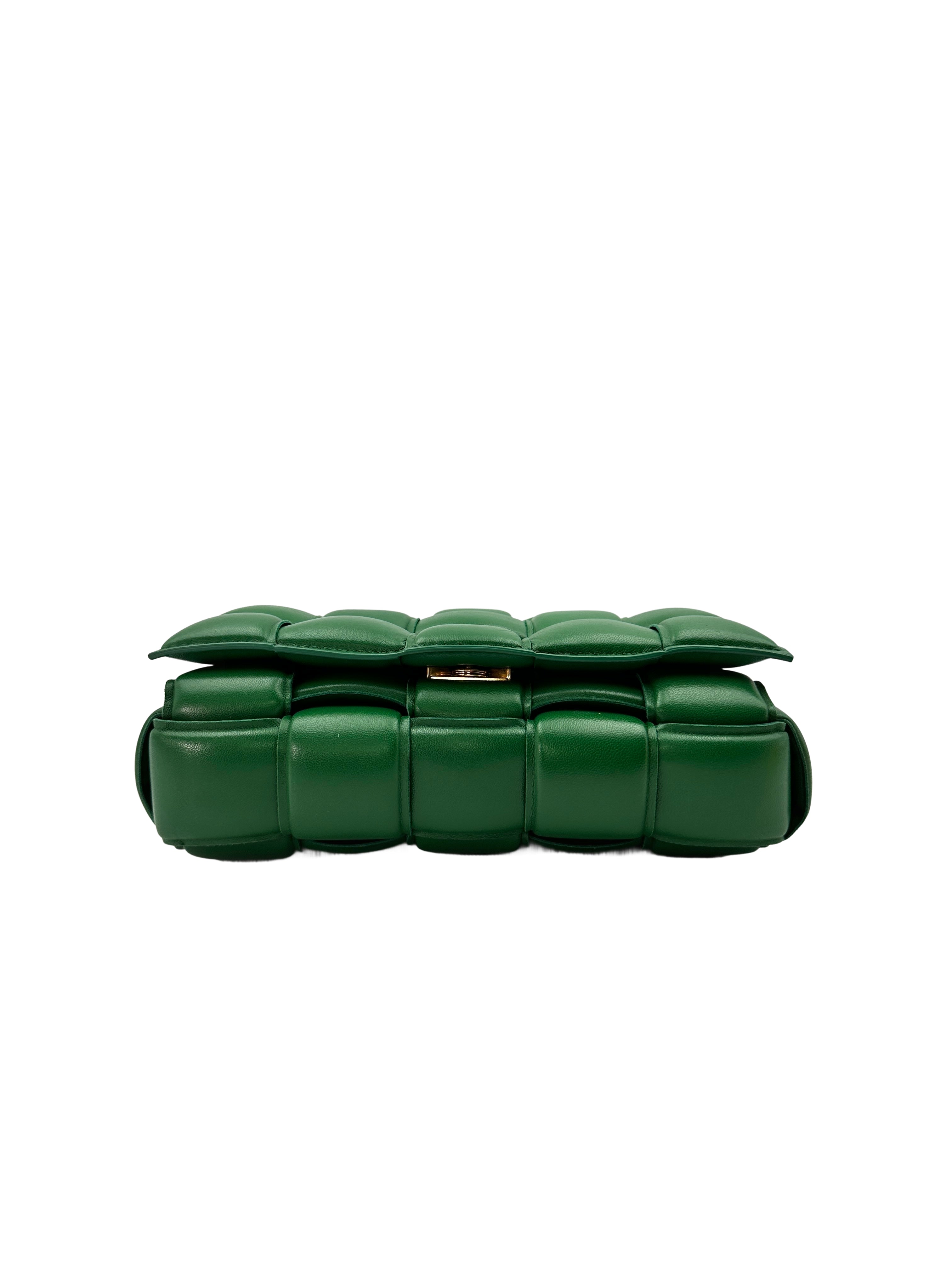 Bottega Veneta Padded Cassette Green Lambskin Shoulder Bag BV101