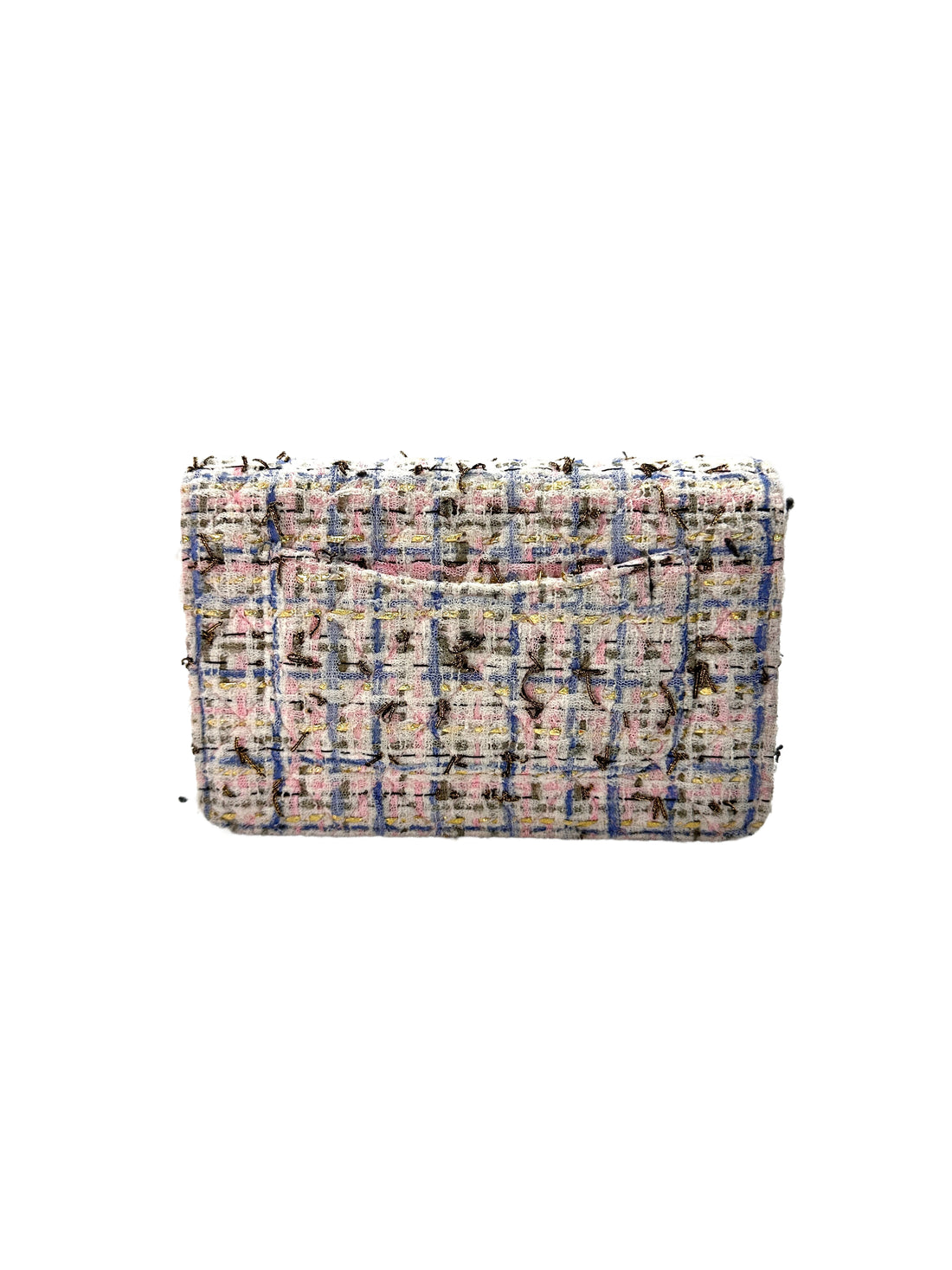 Chanel 19C Pink/Blue Tweed Wallet On Chain With Life Raft Charm(27***88) IRIS025