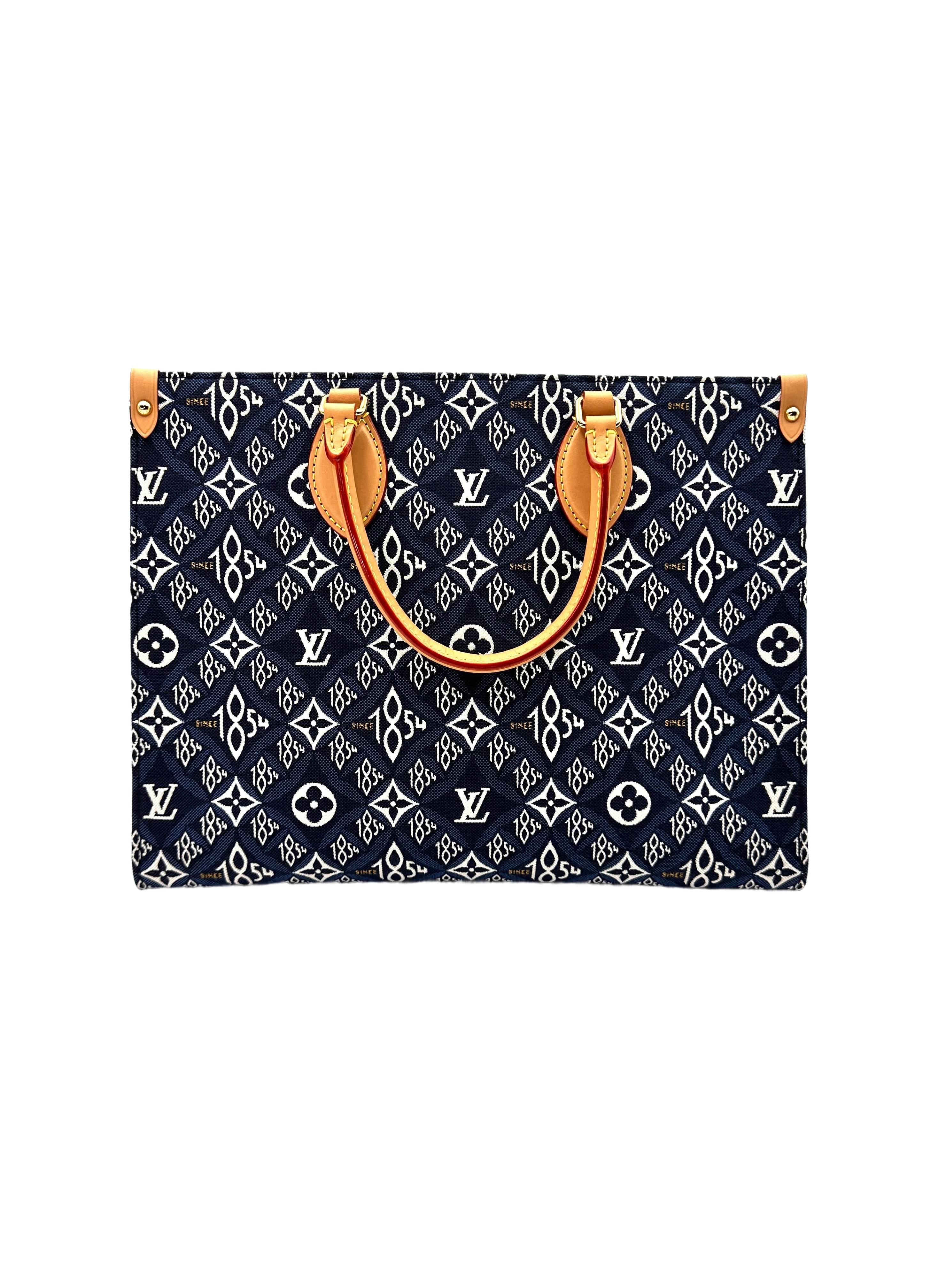 Louis Vuitton Since 1854 OnTheGo MM Navy Bicolor Monogram Jacquard Tote Bag LV1989