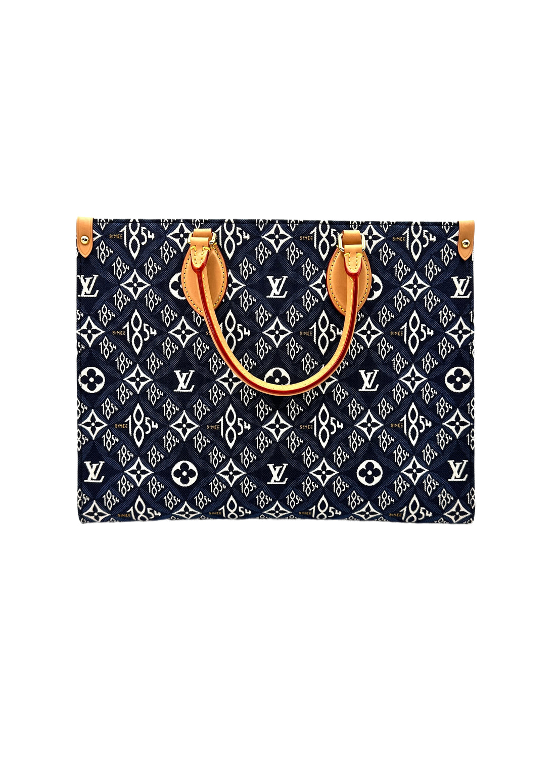 Louis Vuitton Since 1854 OnTheGo MM Navy Bicolor Monogram Jacquard Tote Bag LV1989