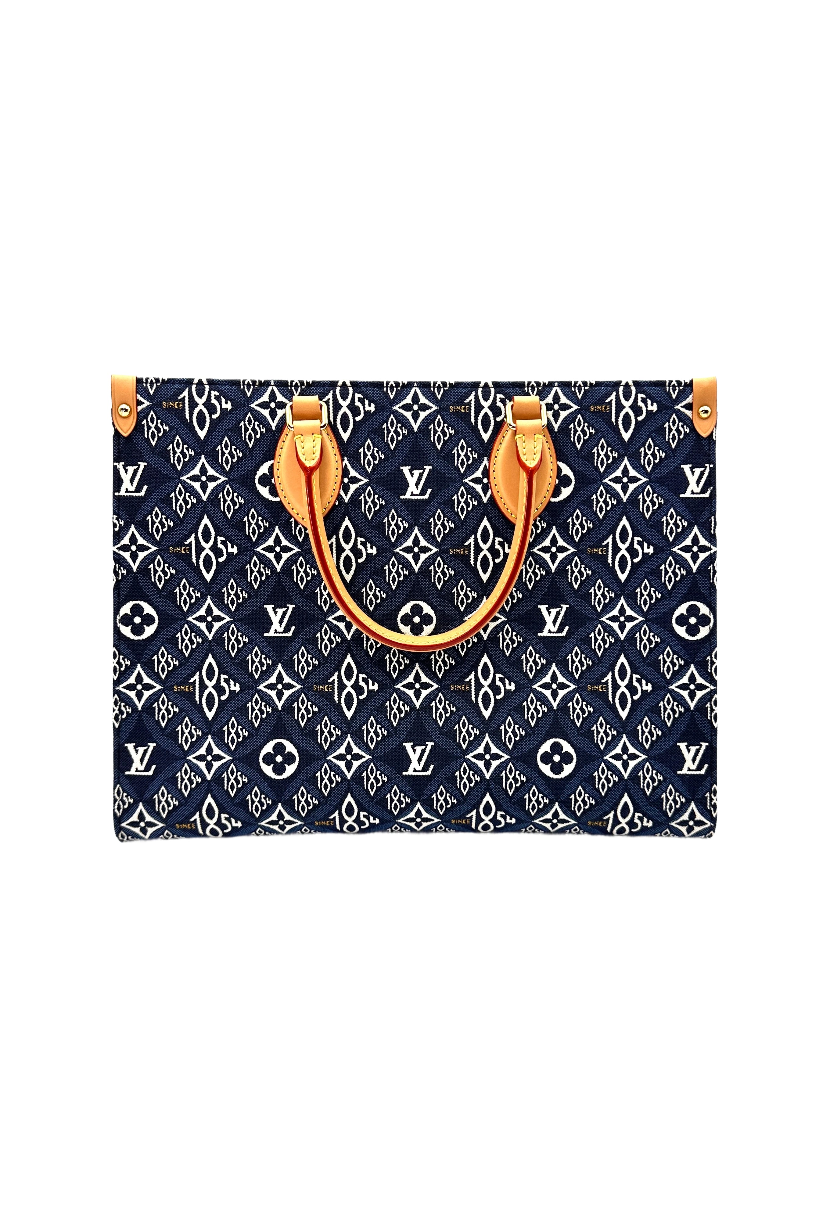 Louis Vuitton Since 1854 OnTheGo MM Navy Bicolor Monogram Jacquard Tote Bag LV1989