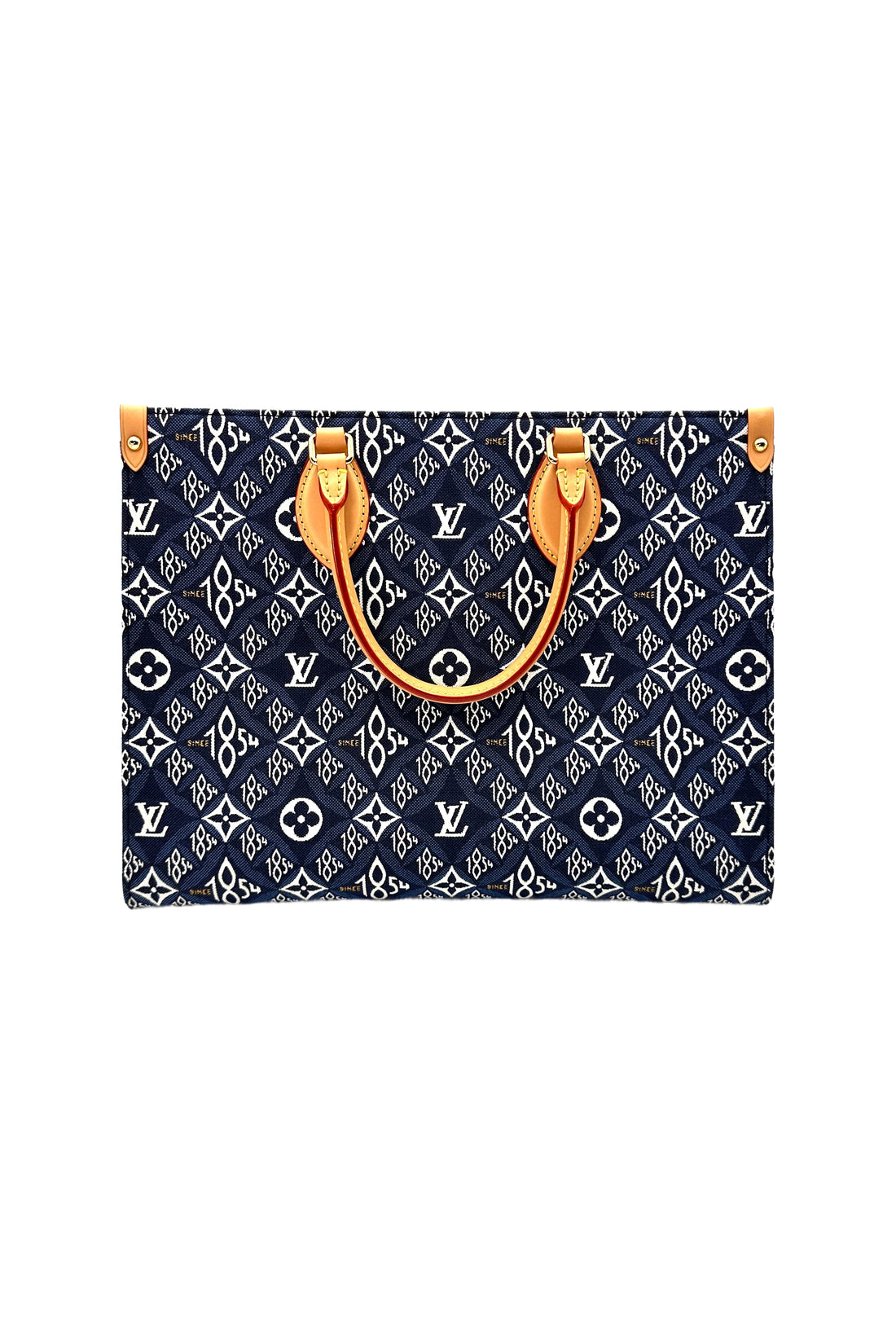 Louis Vuitton Since 1854 OnTheGo MM Navy Bicolor Monogram Jacquard Tote Bag LV1989