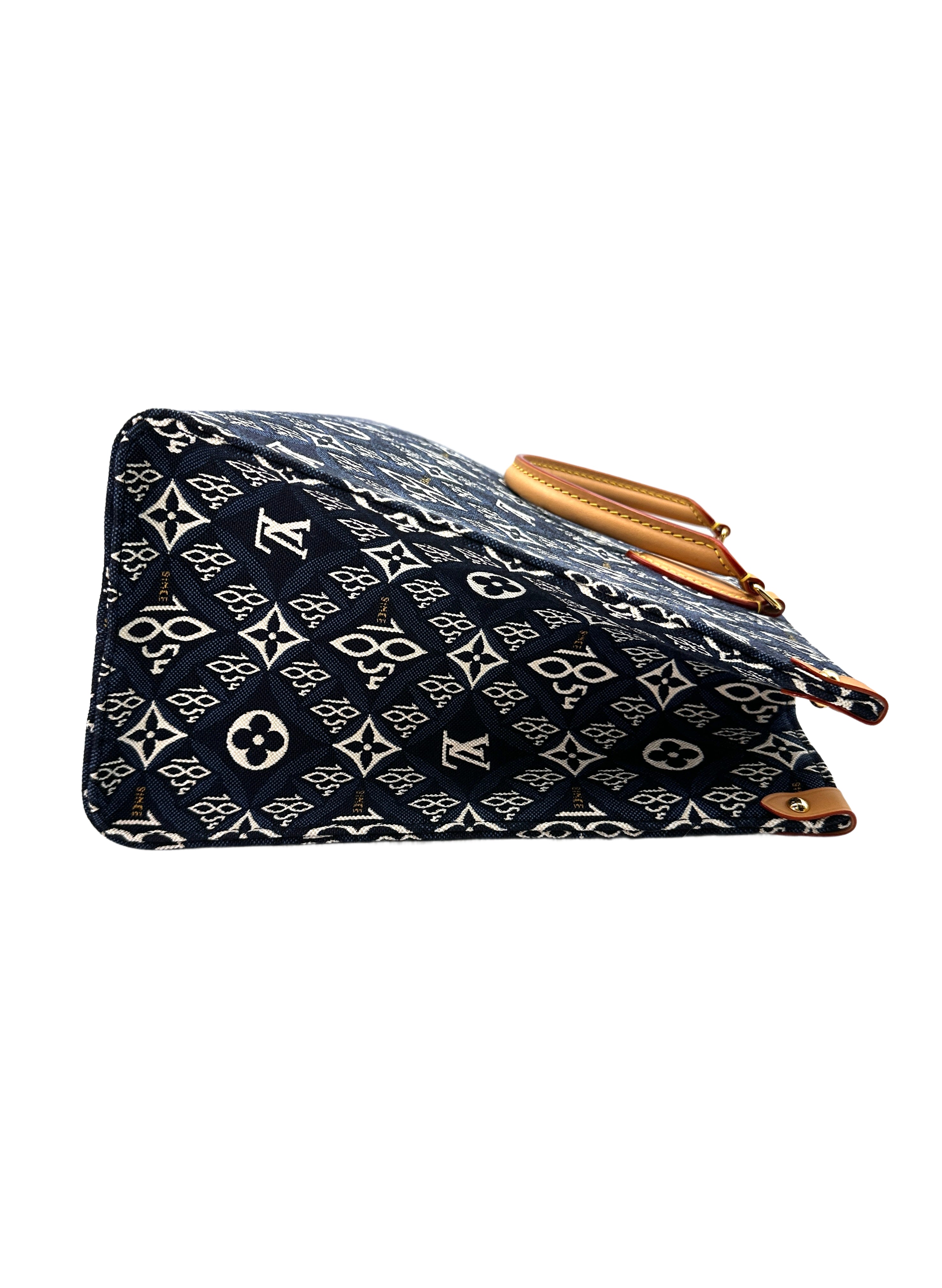 Louis Vuitton Since 1854 OnTheGo MM Navy Bicolor Monogram Jacquard Tote Bag LV1989