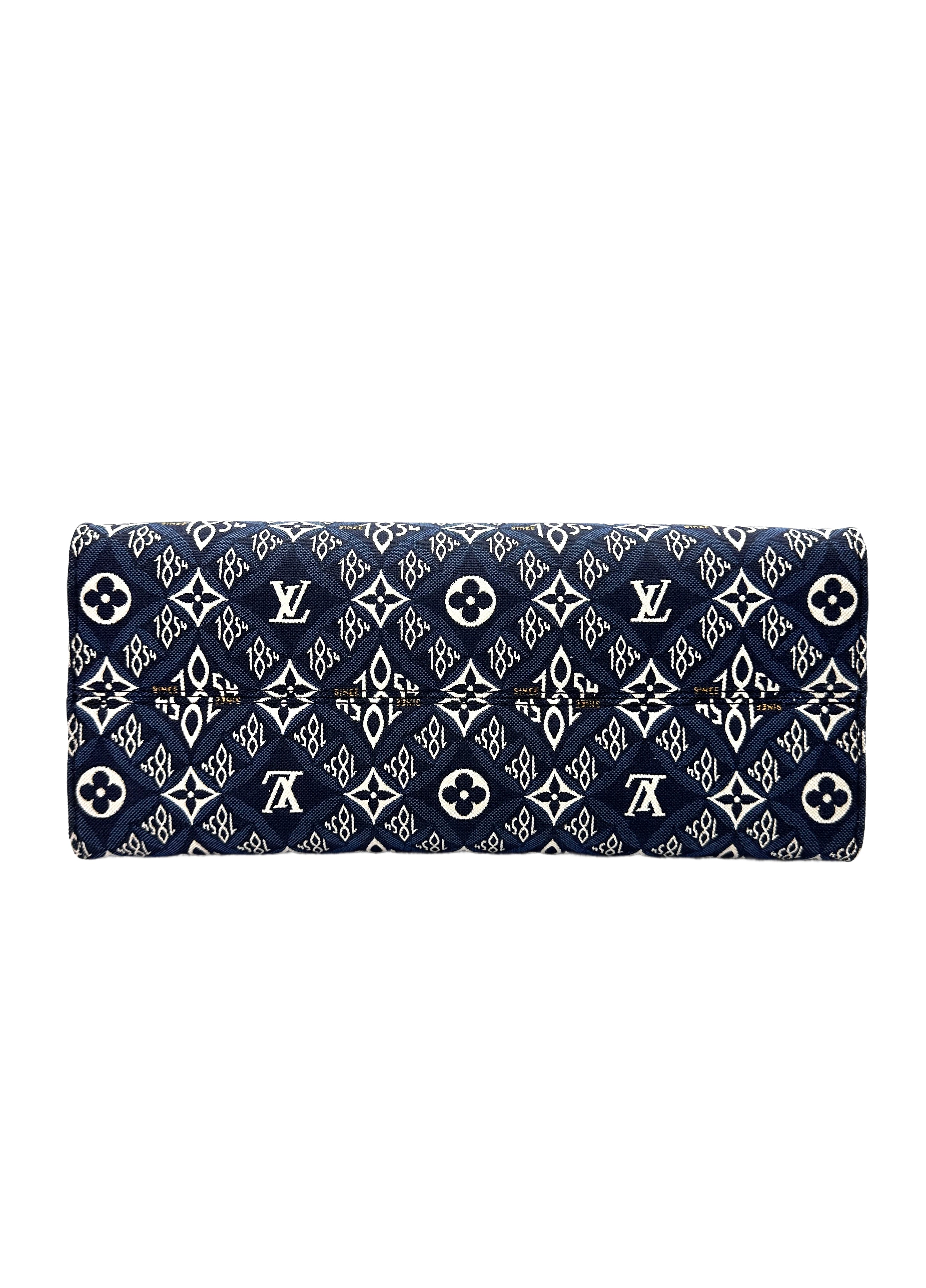 Louis Vuitton Since 1854 OnTheGo MM Navy Bicolor Monogram Jacquard Tote Bag LV1989
